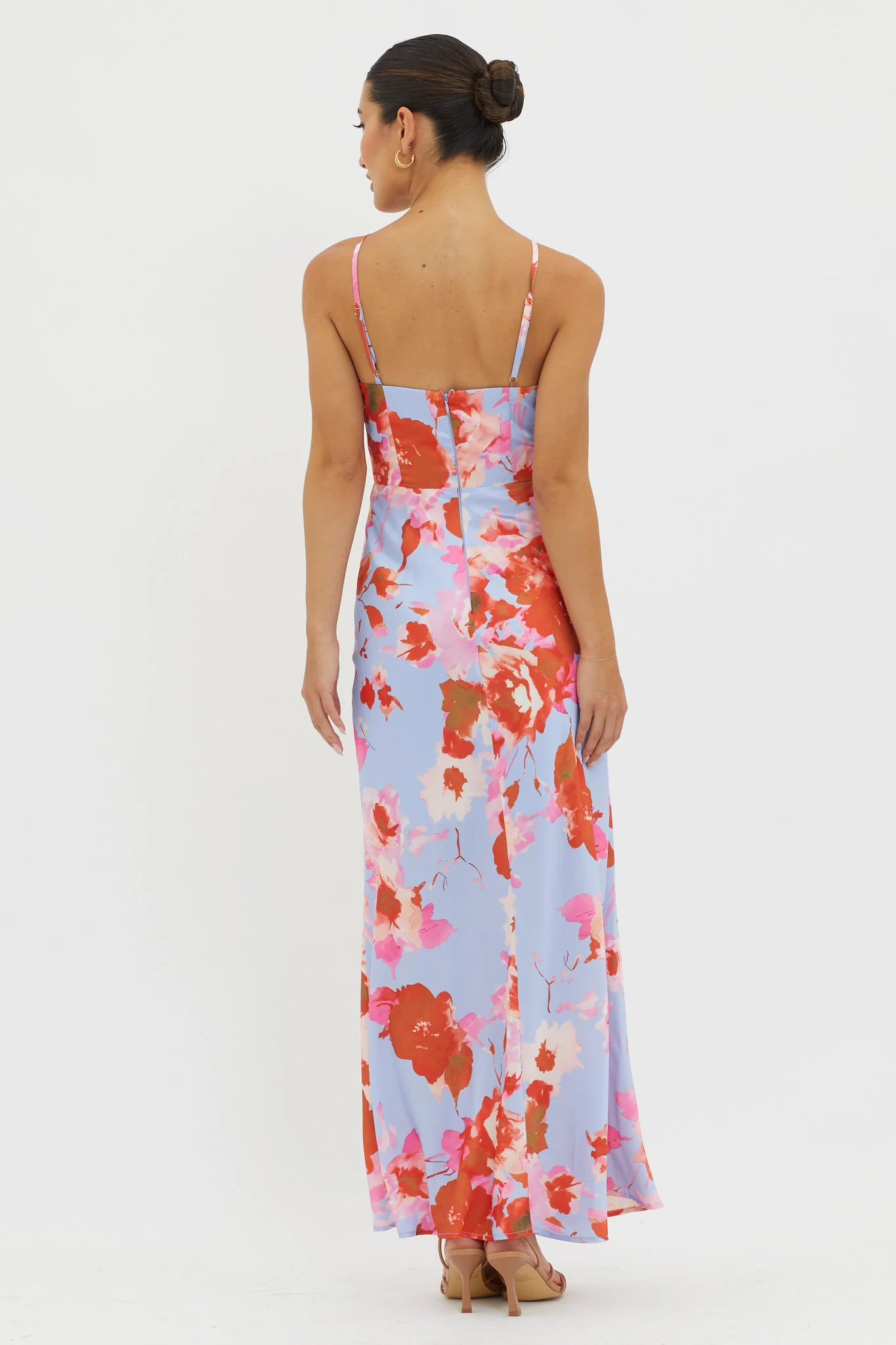 Carter Foldover Neckline Maxi Dress Blue Pink - Image 2