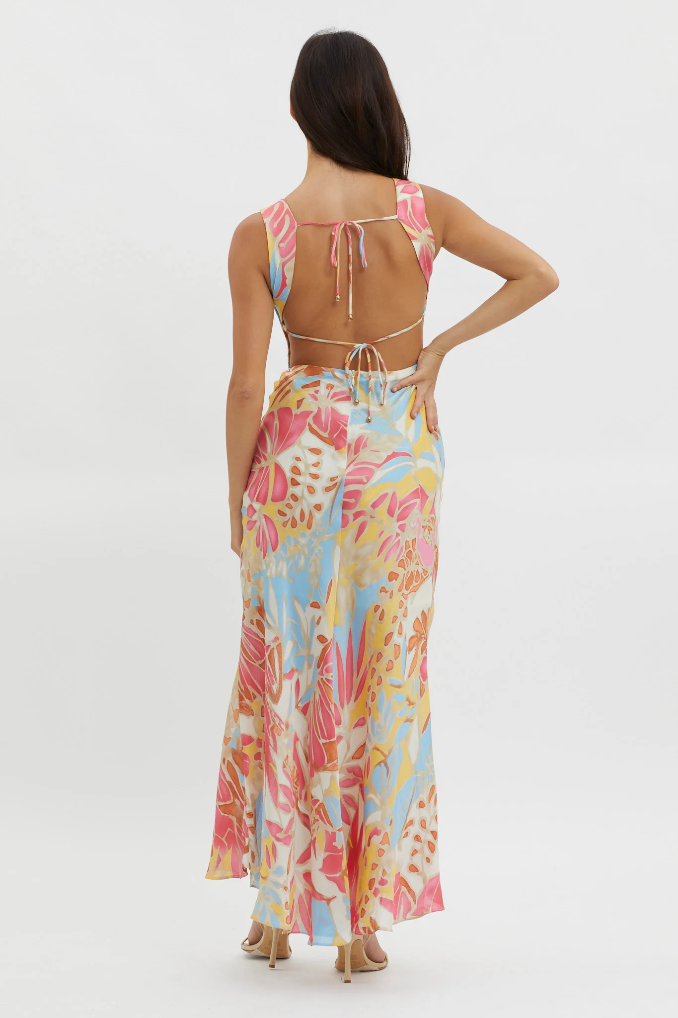Casuarina Gathered Bust Midi Dress Blue - Image 2