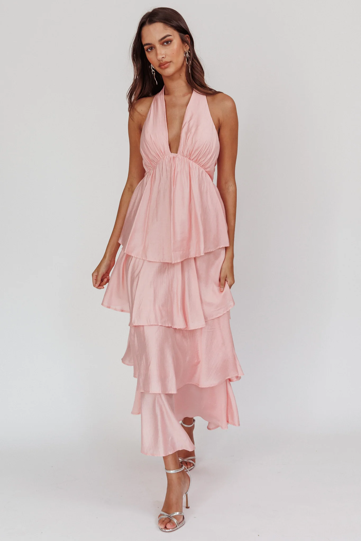 Catalina Tiered Ruffle Maxi Dress Dusty Rose - Image 6