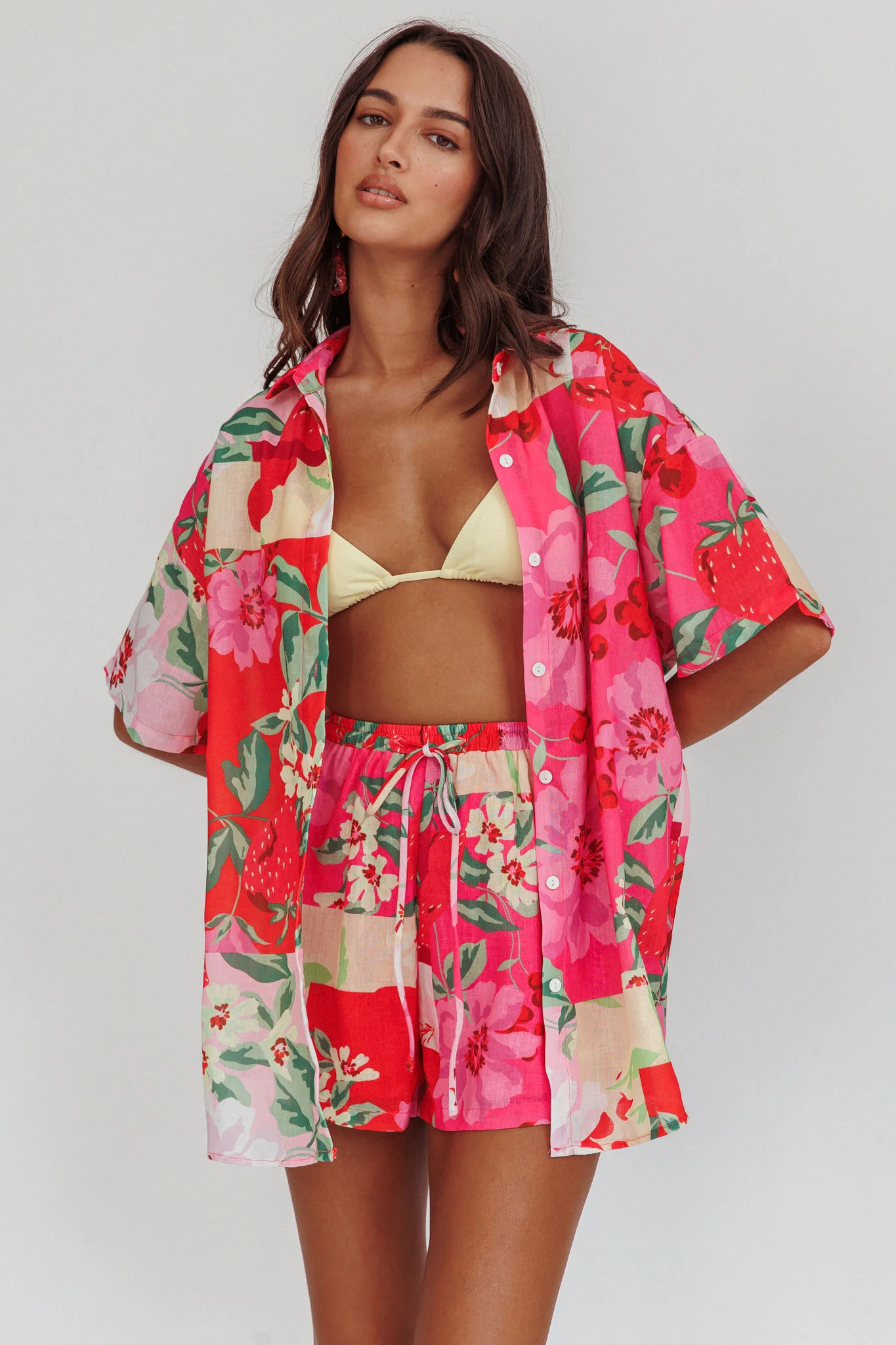 Ciao Ciao Floral Drawstring Shorts Pink - Image 6
