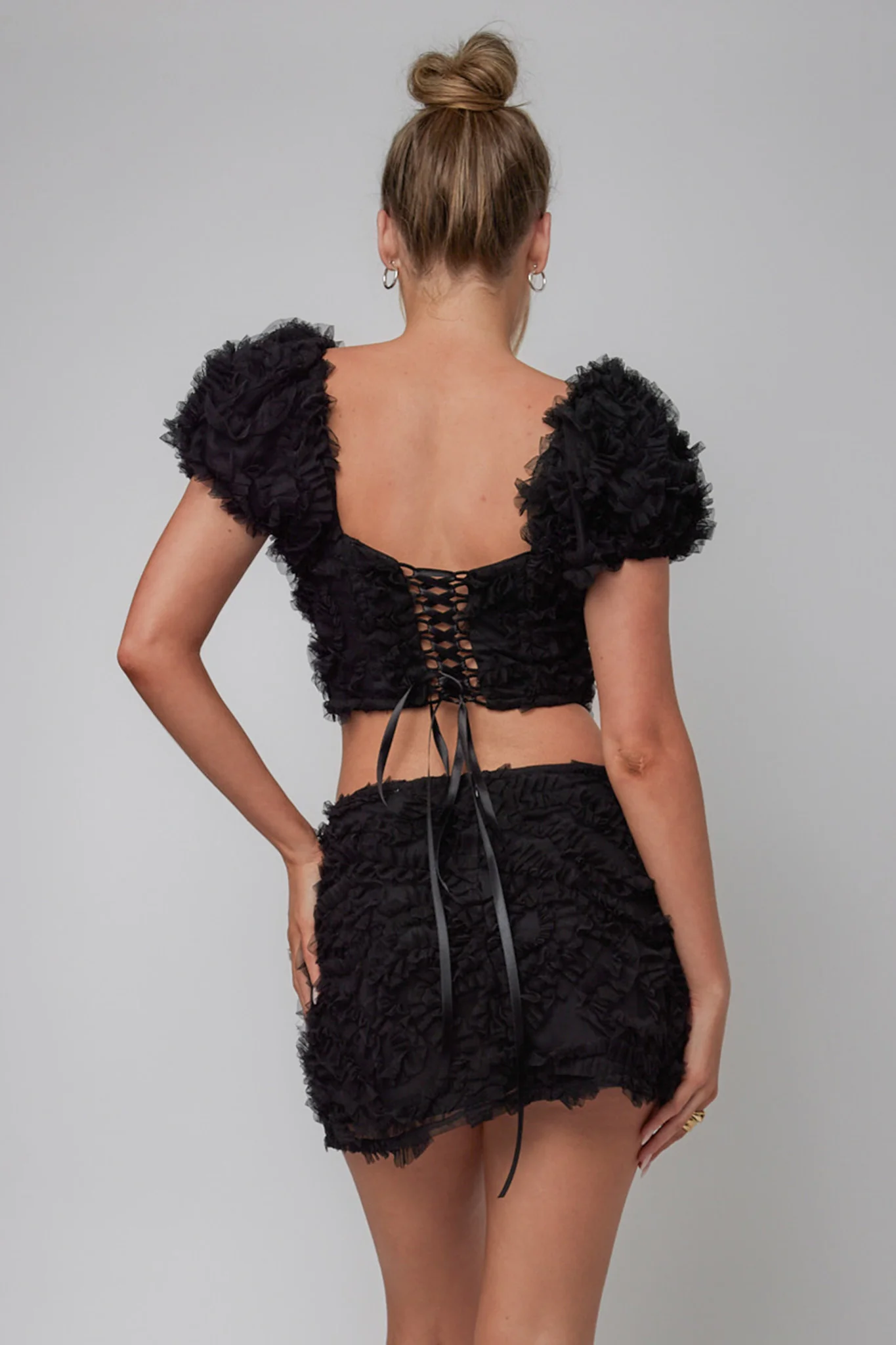 Cielito Embellished Crop Top Black - Image 3