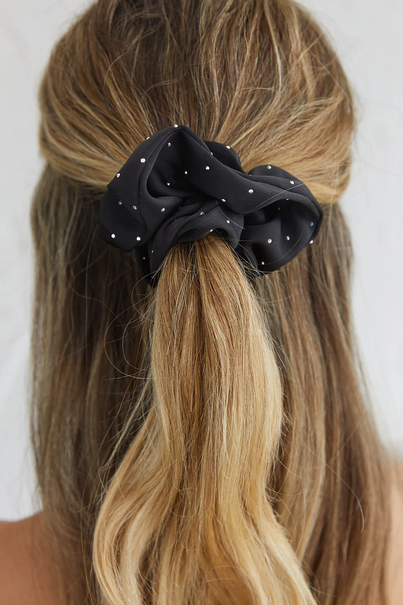 City Lights Embellished Scrunchie Black - Image 2