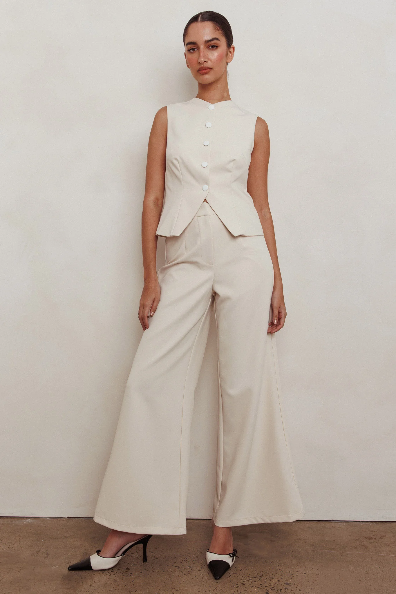 Consideration Wide Leg Pant Beige - Image 6