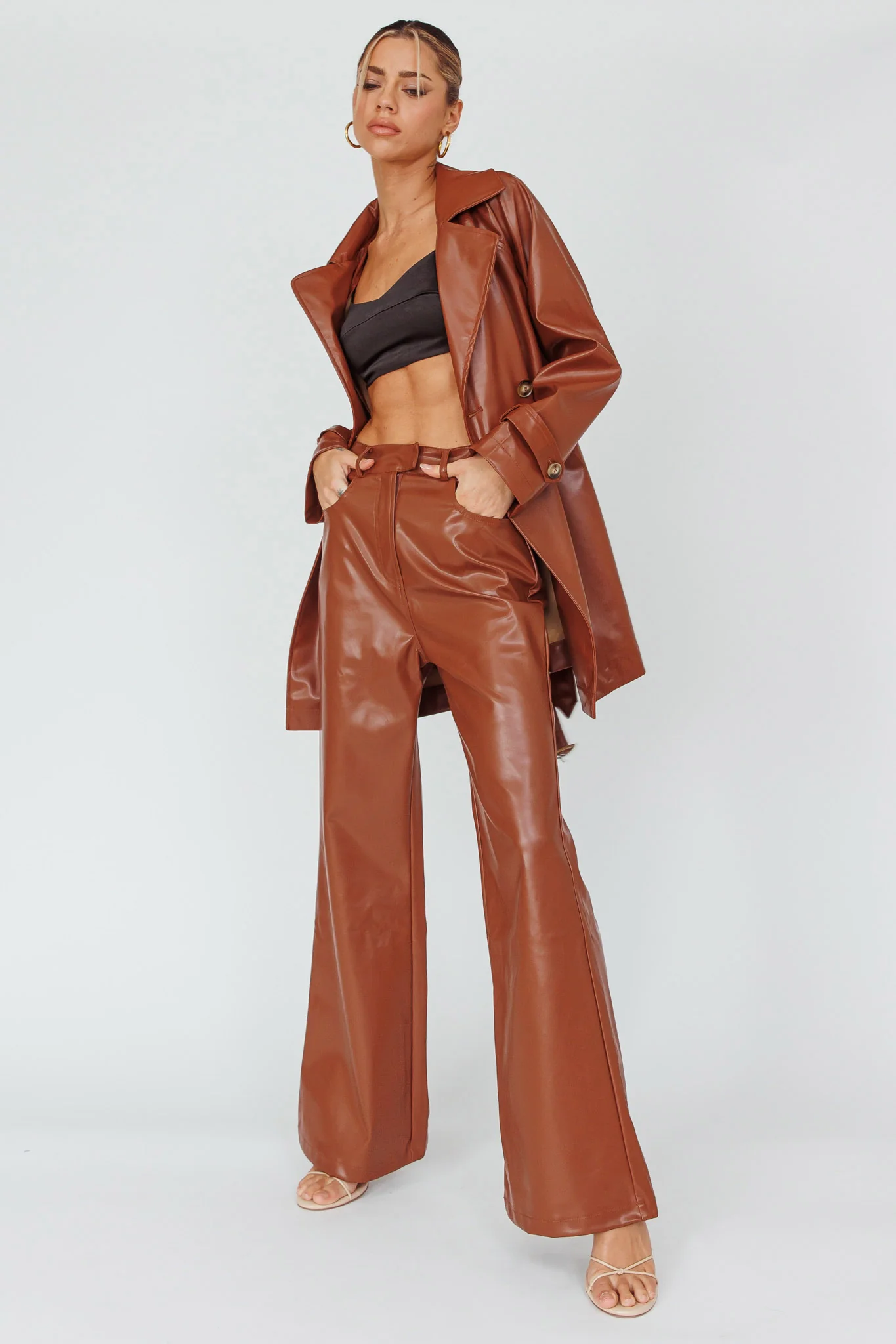 Coussin Faux Leather Pants Terracotta - Image 2