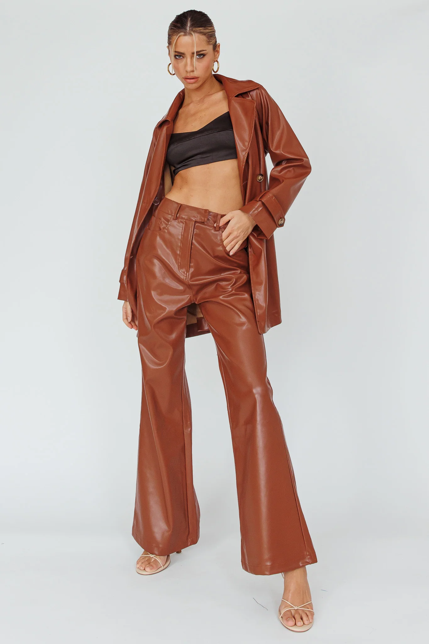 Coussin Faux Leather Pants Terracotta - Image 3