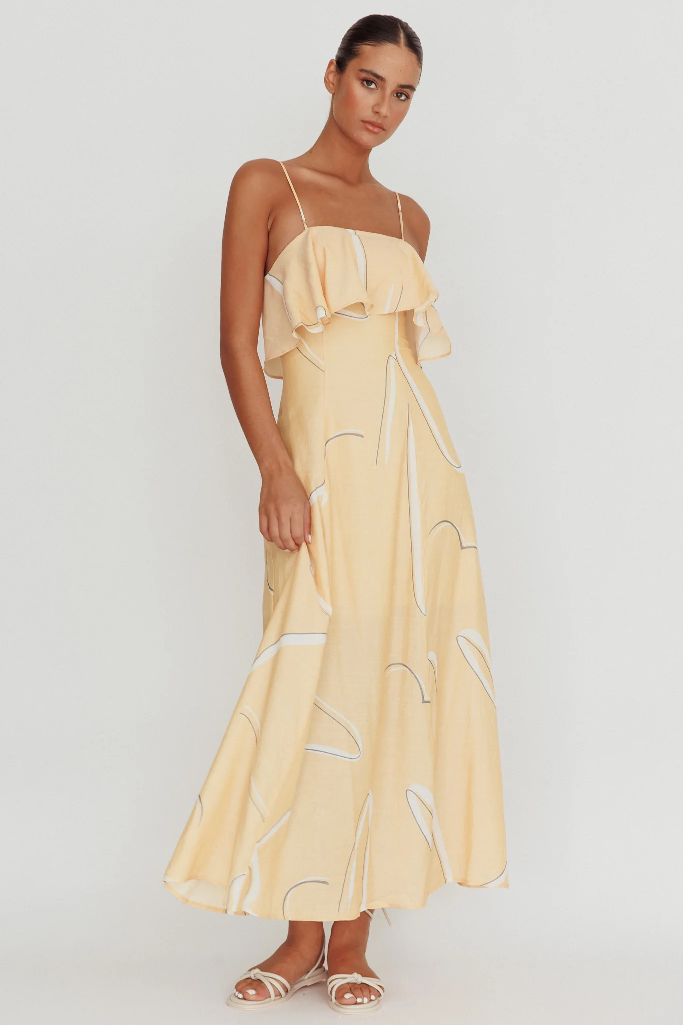 Cressida Line Ruffle Maxi Dress Mango - Image 3