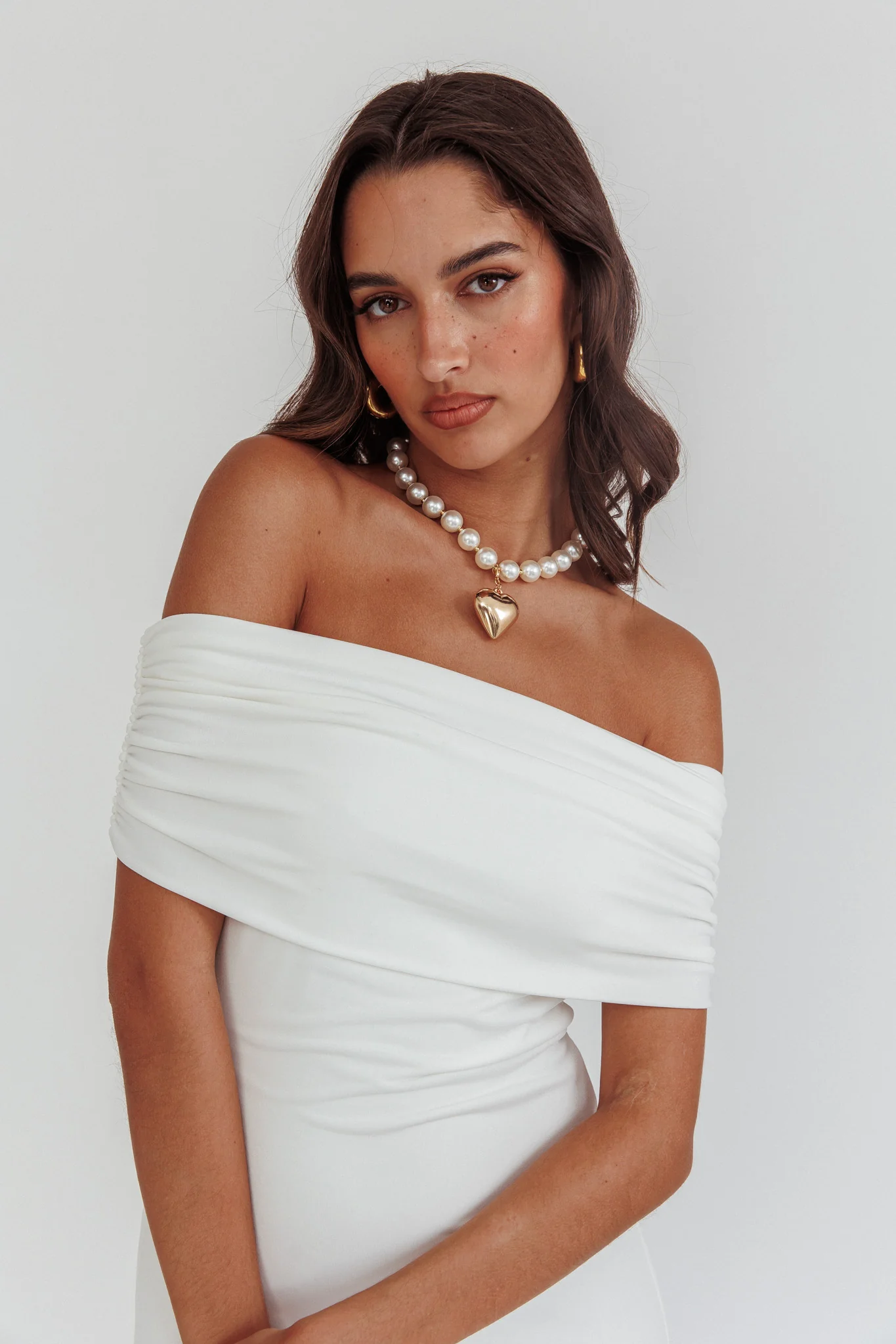 Cruising Sunset Off Shoulder Dress Off White - Image 2
