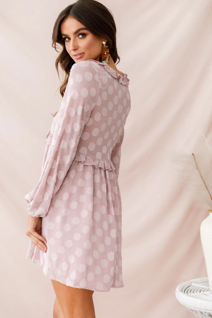 Cutie Pie Long Sleeve Babydoll Dress Mauve - Image 3