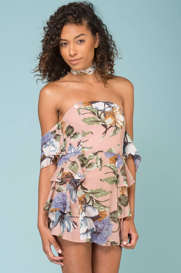Cyan Ruffle Skirt Tea Party Dress Pink - Image 2