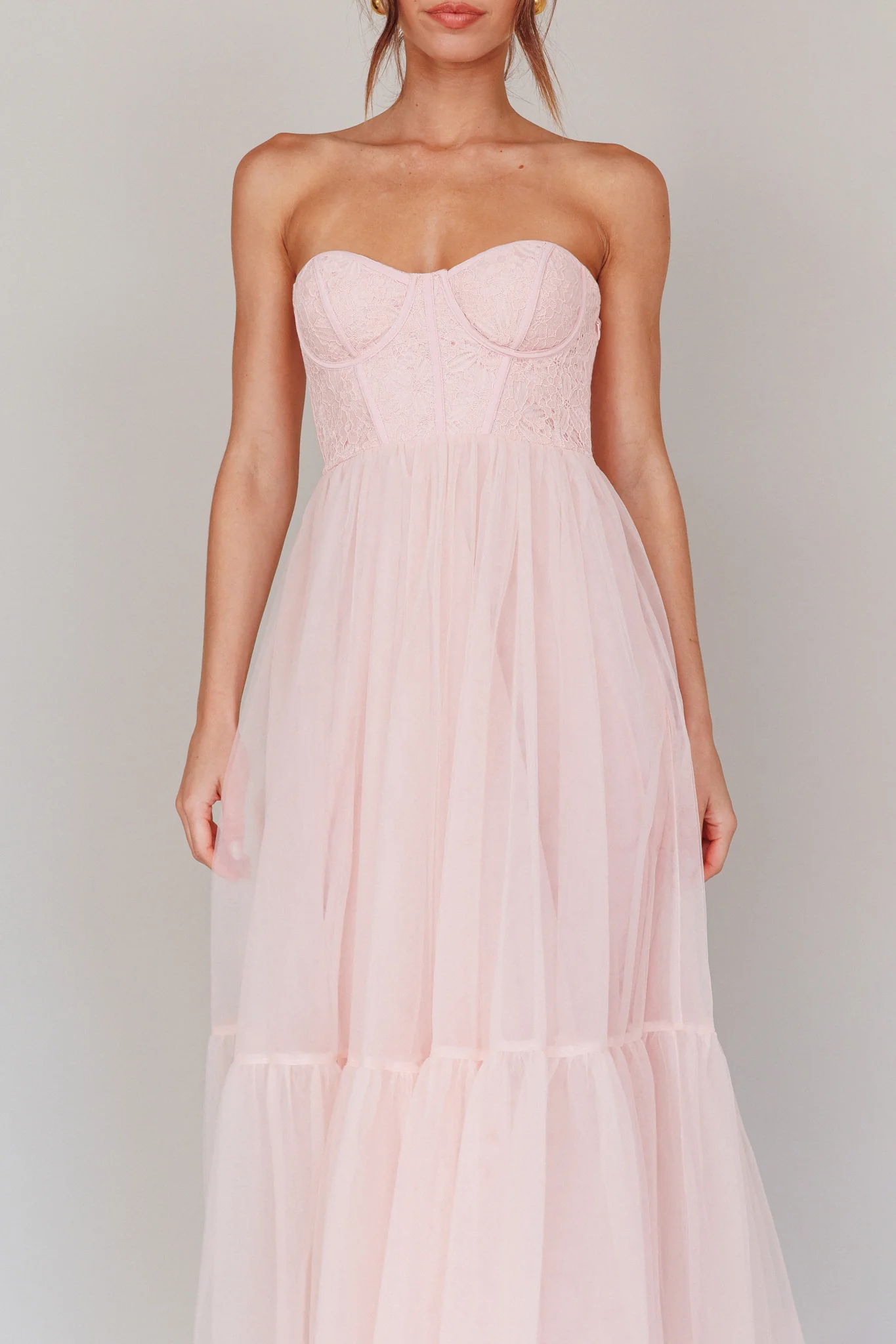 Dancing With Me Sweetheart Tulle Midi Dress Pink - Image 4
