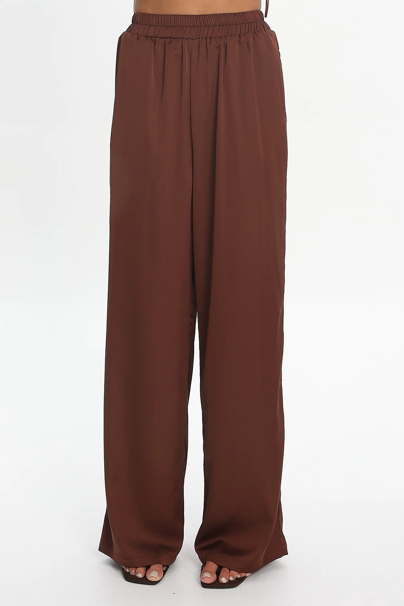 Danita Elastic Waist Pants Chocolate - Image 3
