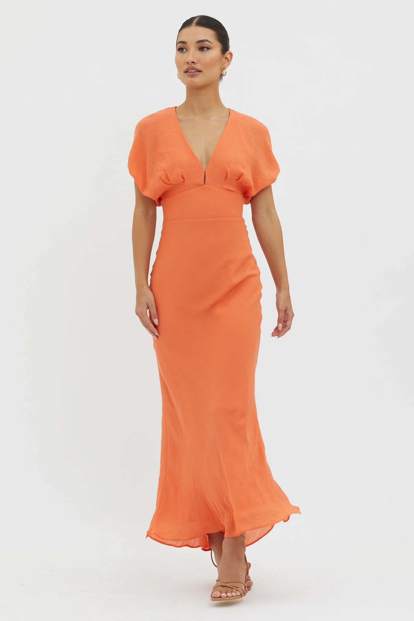 Dare To Live V-Neck Maxi Dress Orange - Image 5