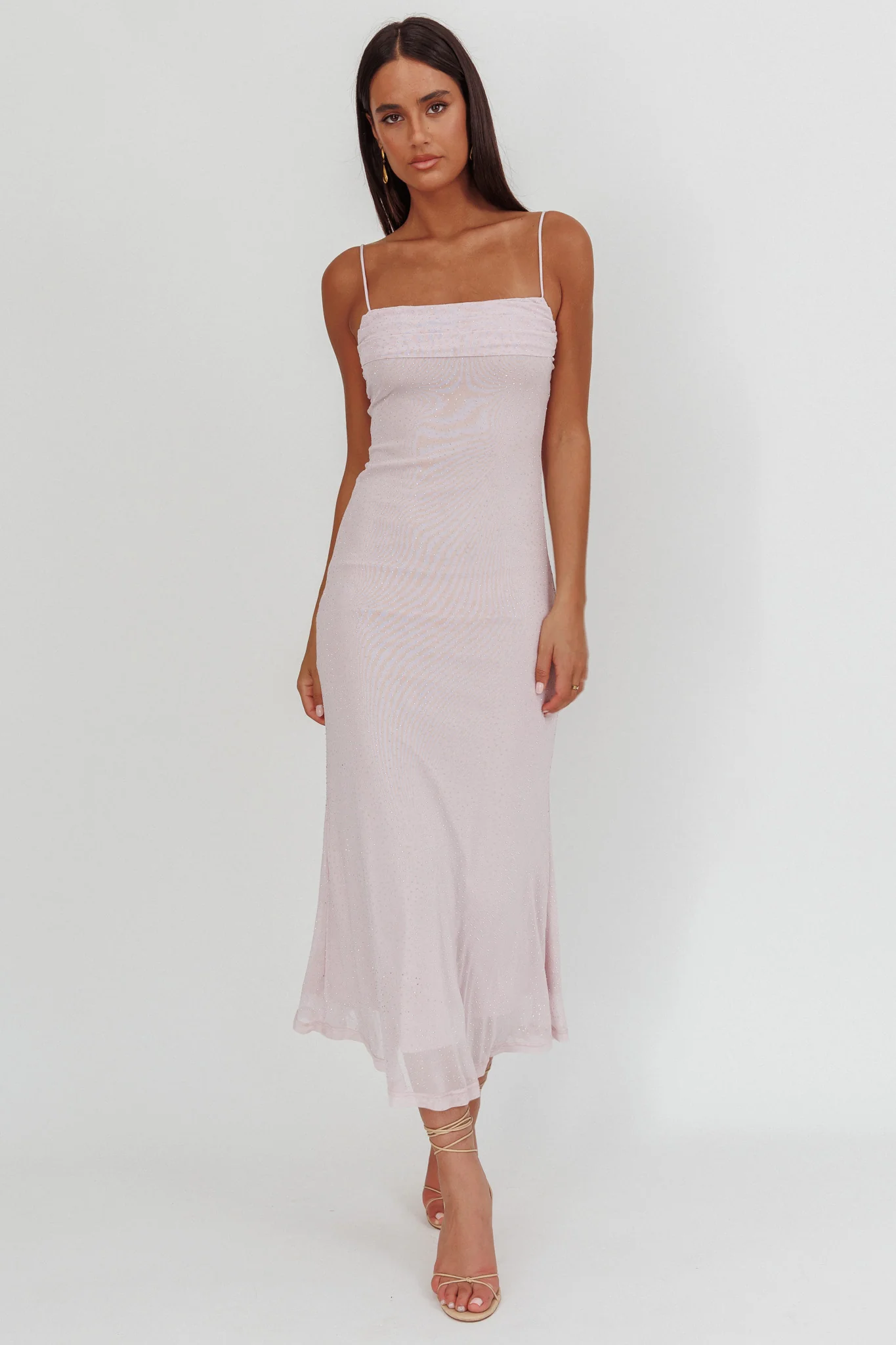 Days Ahead Rhinestone Overlay Maxi Dress Lilac - Image 4