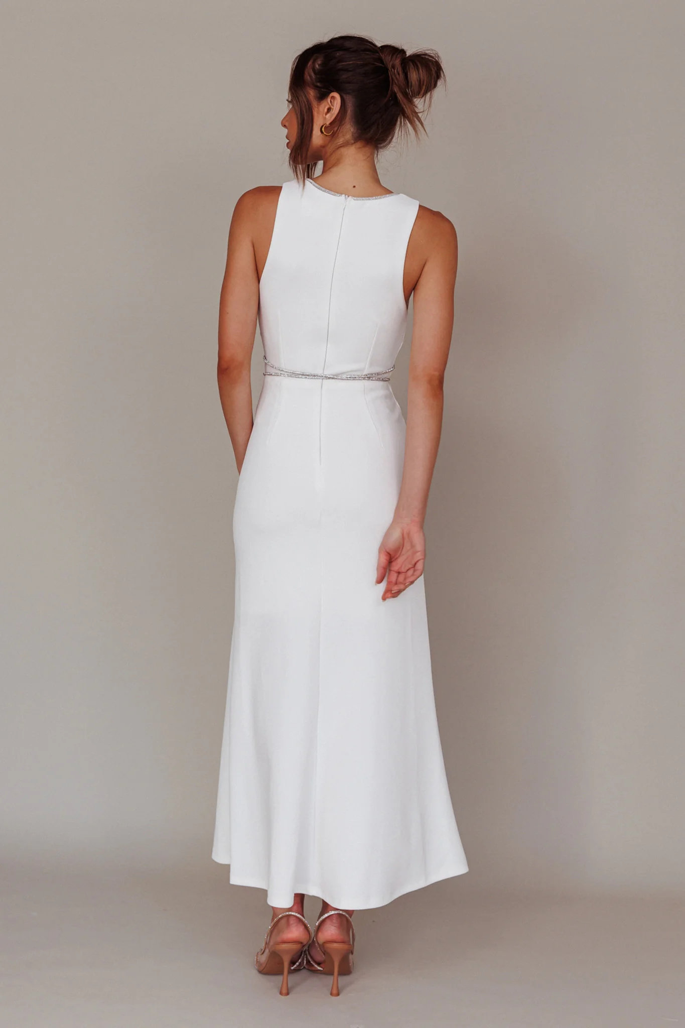 Del Sol Diamante Rope Maxi Dress White - Image 2
