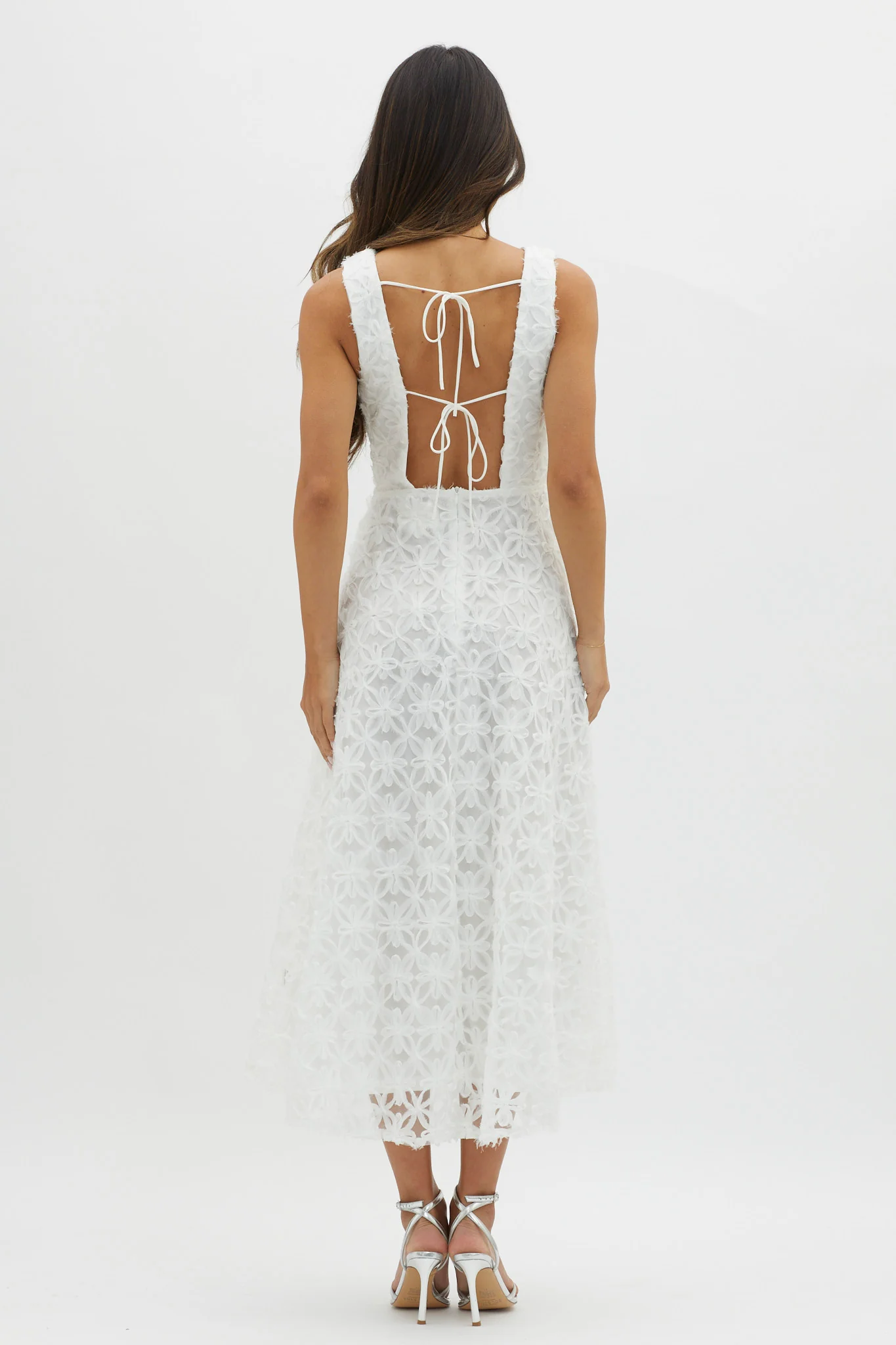 Dianne Sleeveless Embellished Midi Dress White - Image 2
