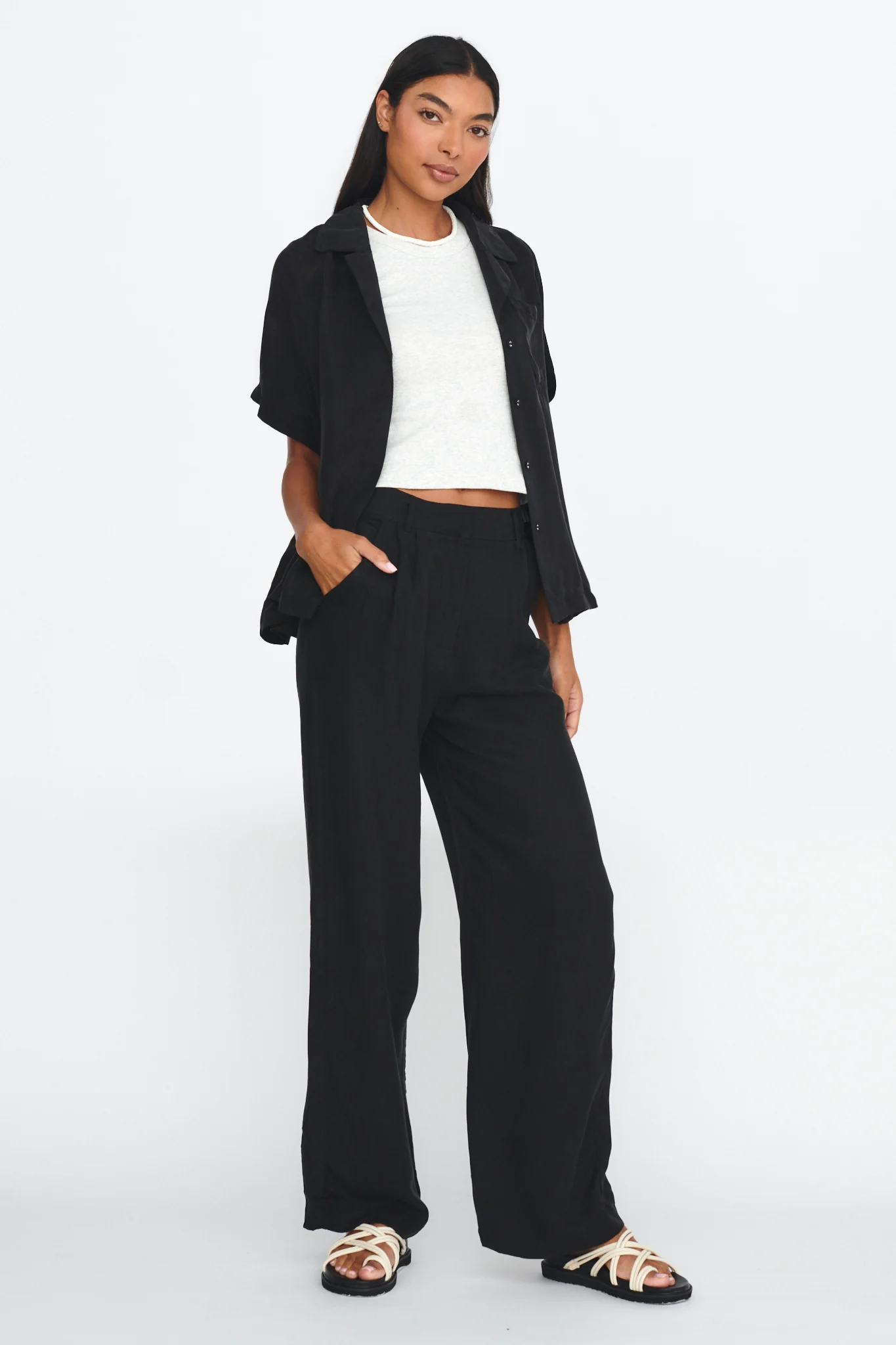Dodie Straight Leg Trouser Pants Black - Image 5