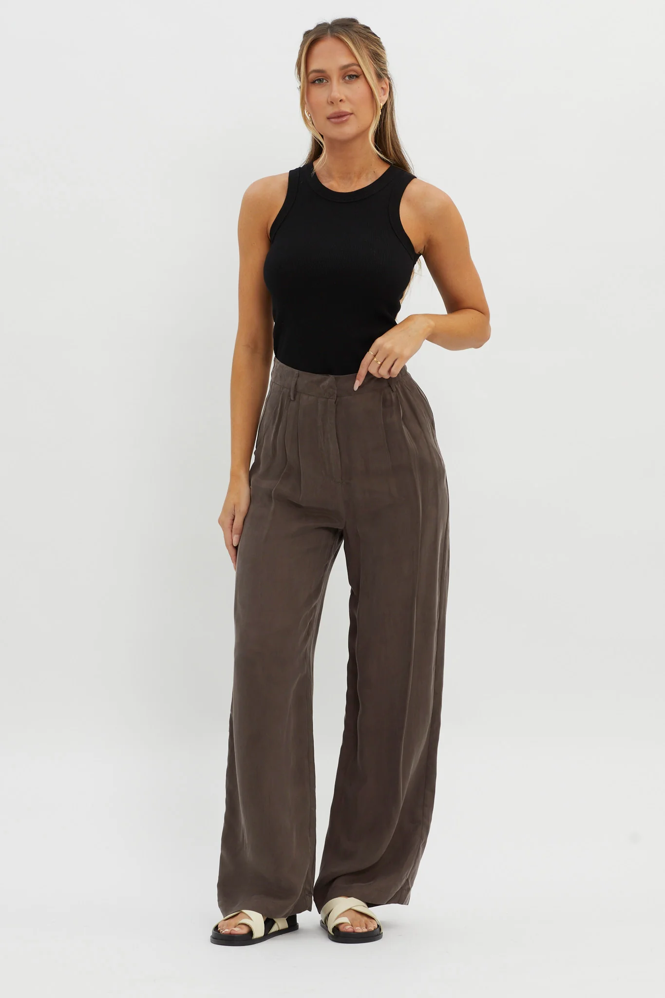 Dodie Straight Leg Trouser Pants Warm Grey - Image 5