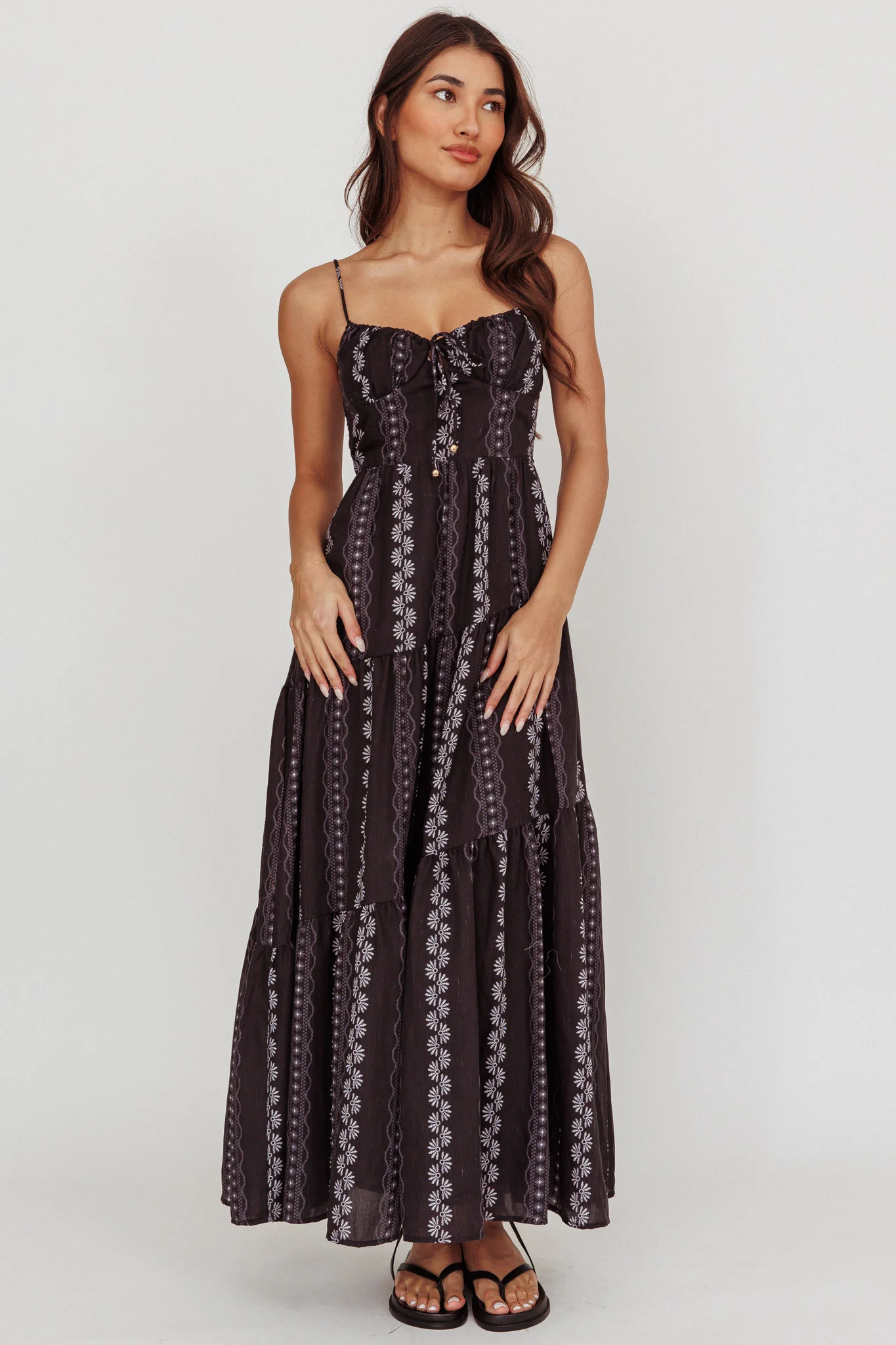 Doe Tied Bust Maxi Dress Black - Image 3
