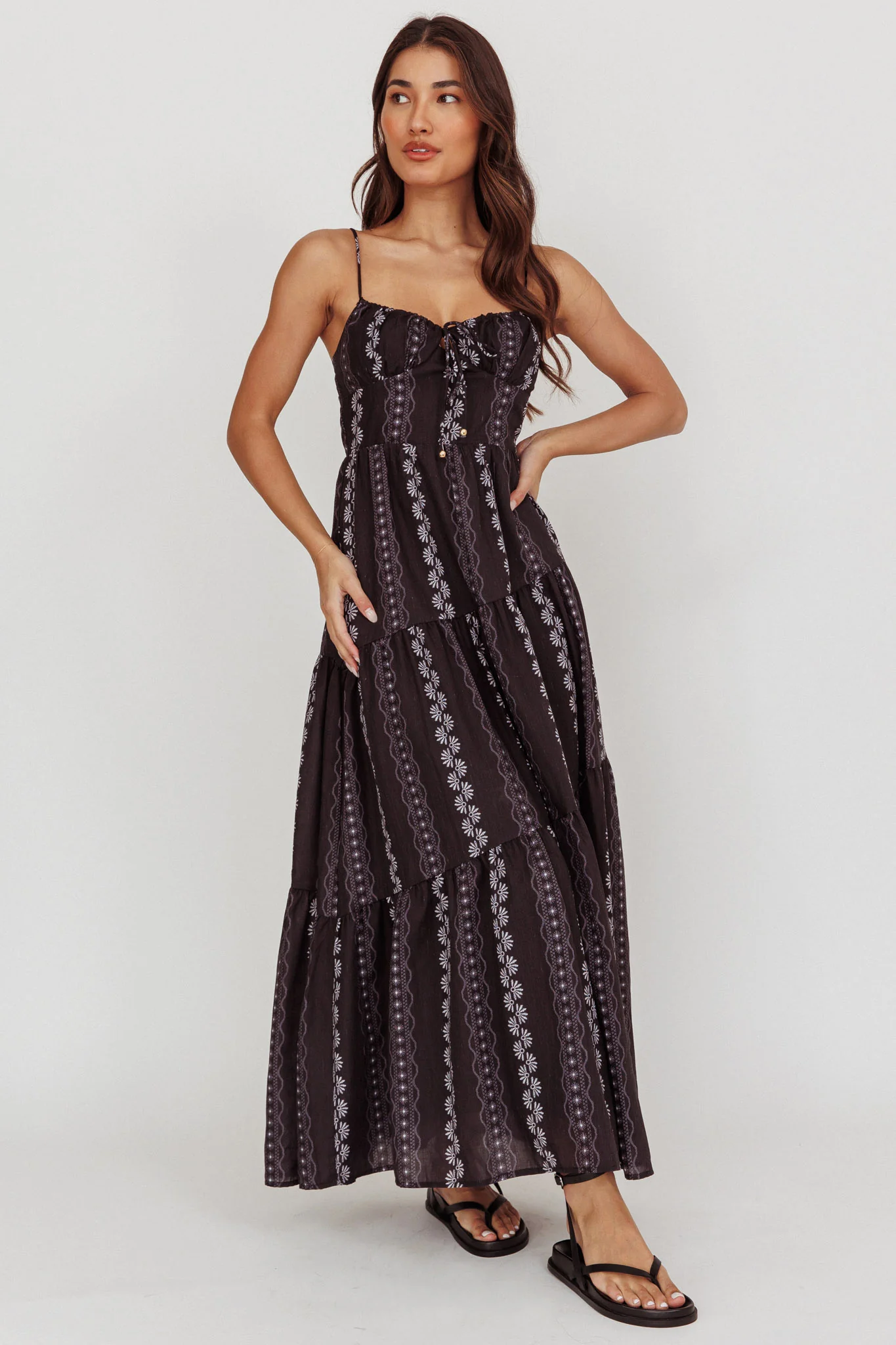 Doe Tied Bust Maxi Dress Black - Image 5