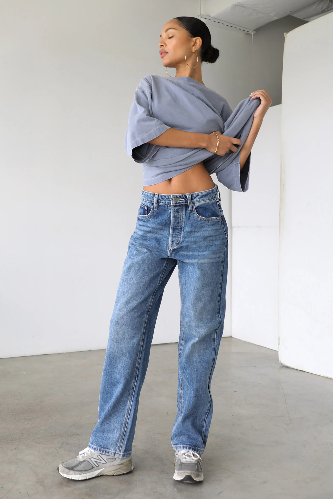 DOGMA Classic High Rise Straight Leg Denim Jeans Dark Wash - Image 4