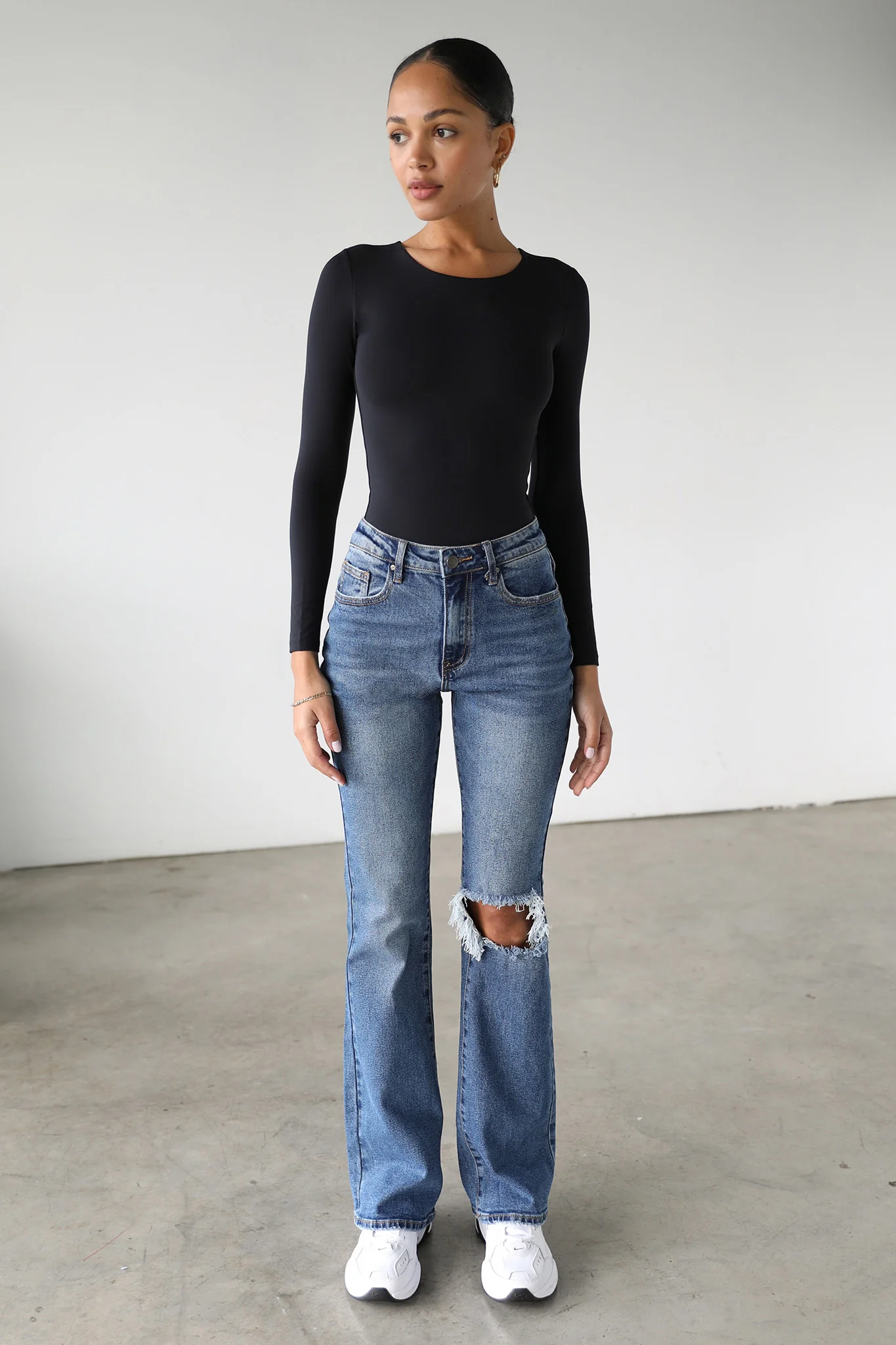 DOGMA High Rise Flare Leg Denim Jeans Dark Wash - Image 2