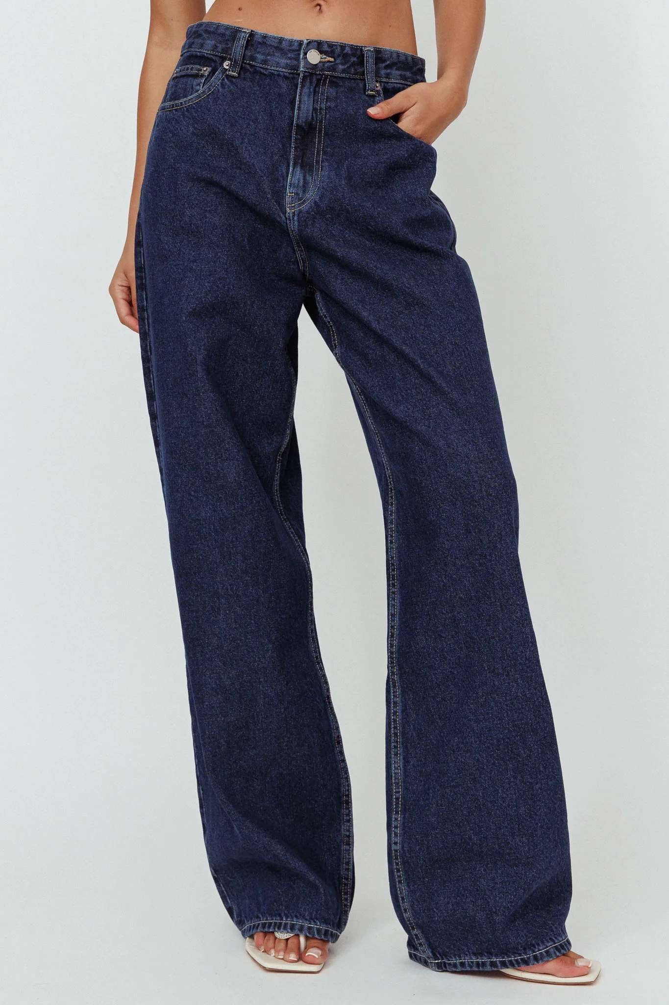 DR DENIM Donna Baggy Jeans Pebble Dark Retro - Image 3