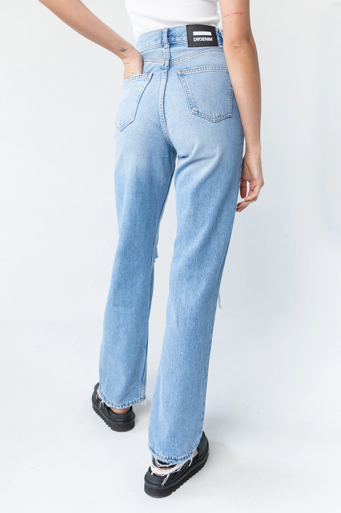 DR DENIM Echo Jeans Empress Sky Blue Rip - Image 6