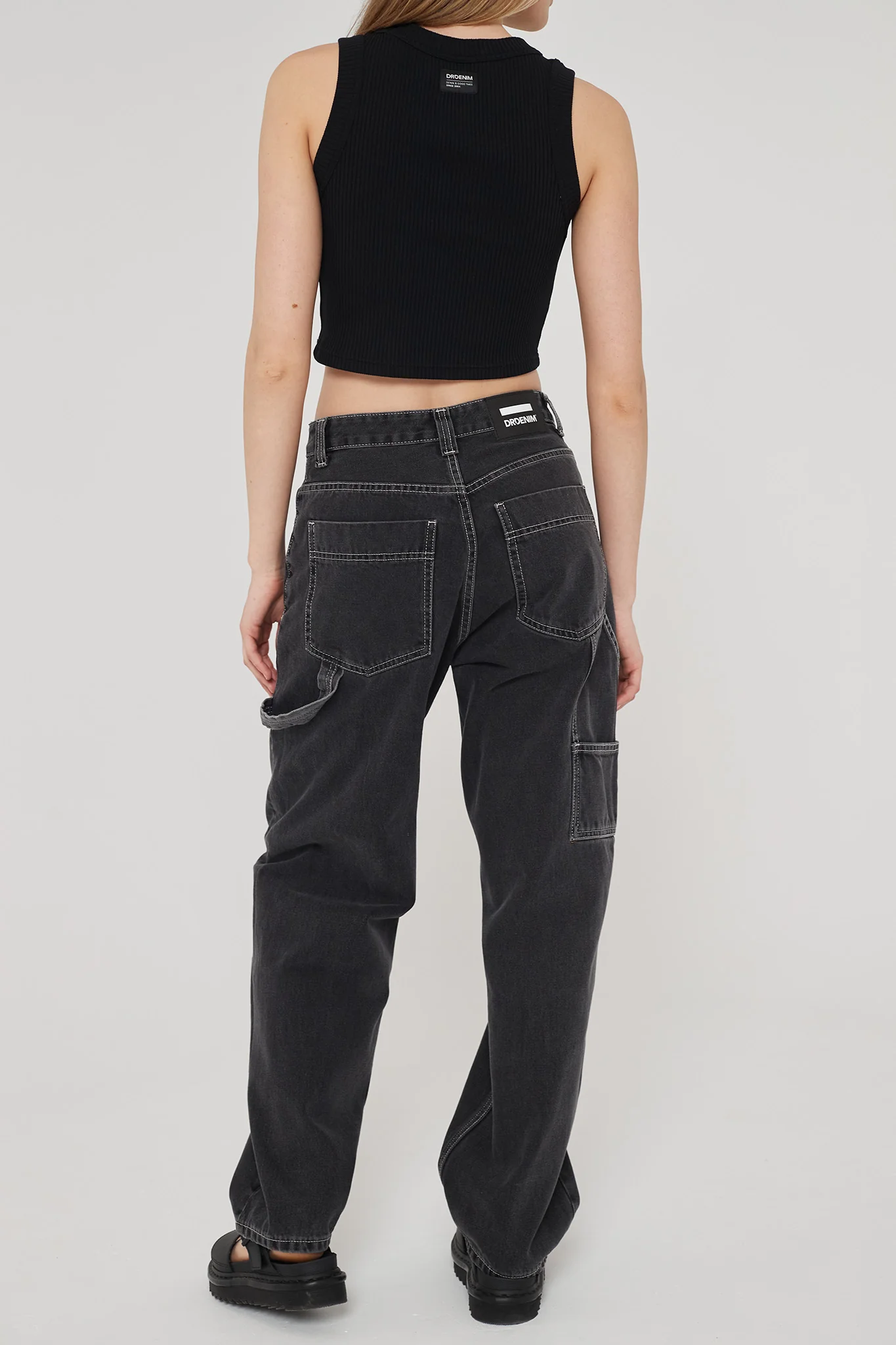 DR DENIM Faye Worker Concrete Black - Image 5