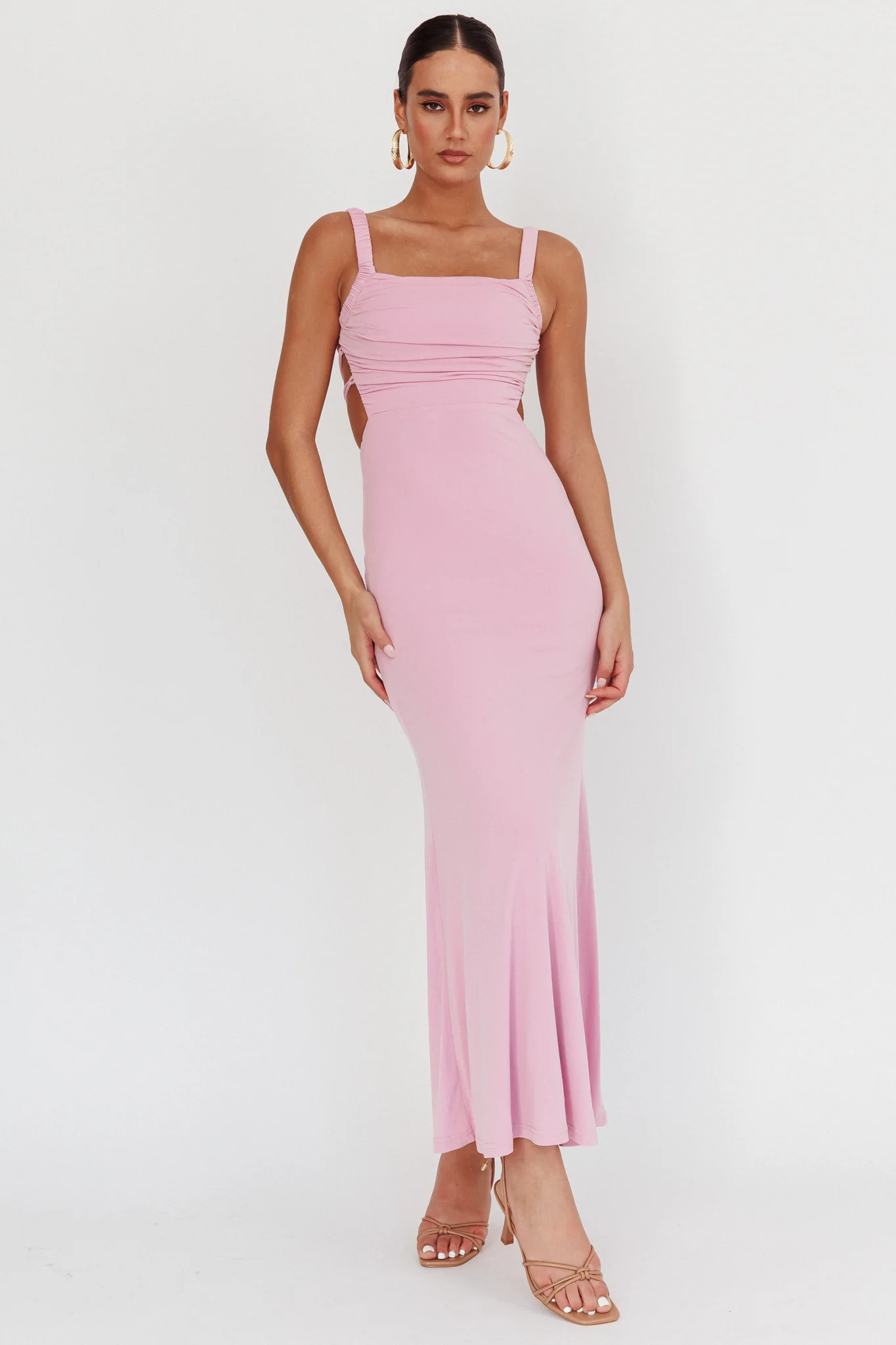 Dream Crush Lace-Up Back Maxi Dress Lilac - Image 5