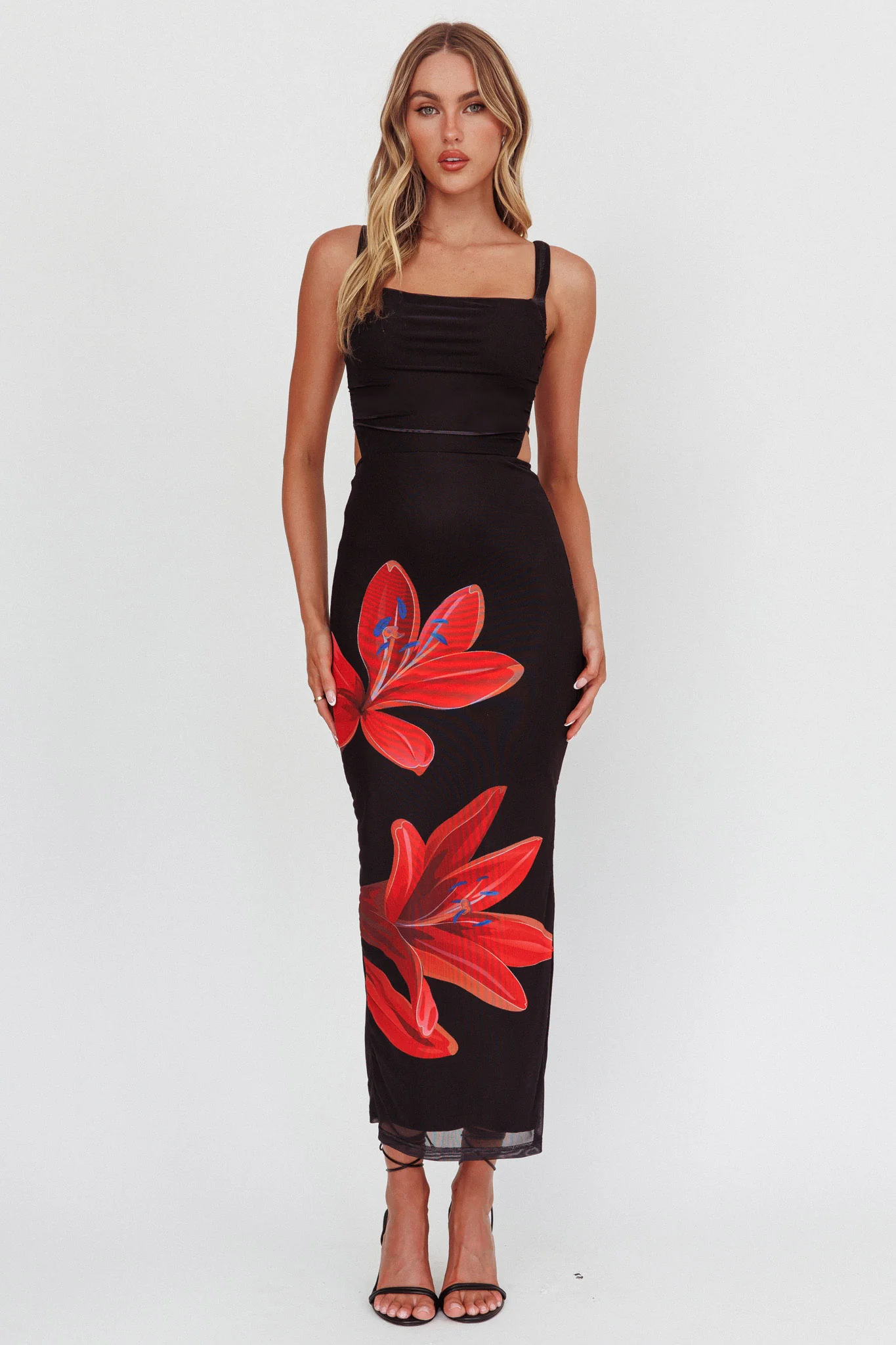 Dream Crush Lace-Up Back Maxi Dress Lily Black - Image 5