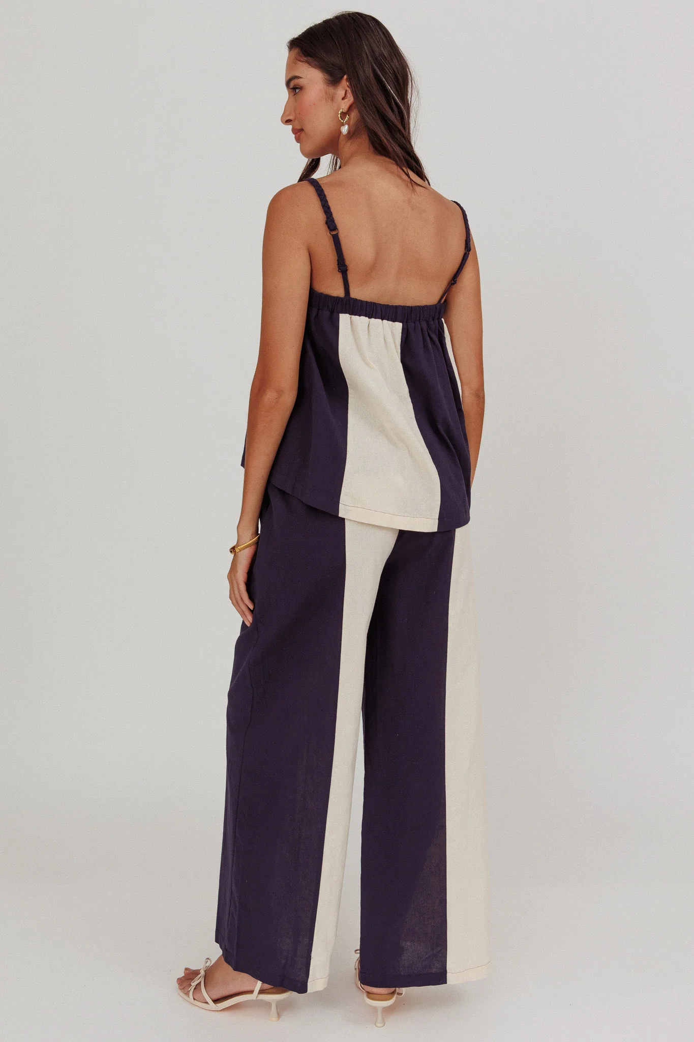 Dream Girl Contrast Wide Leg Pant Midnight - Image 3