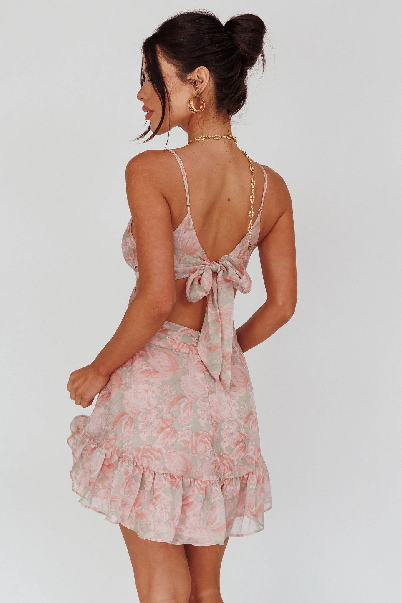 Dream Of You Twist Bodice Mini Dress Rose - Image 2