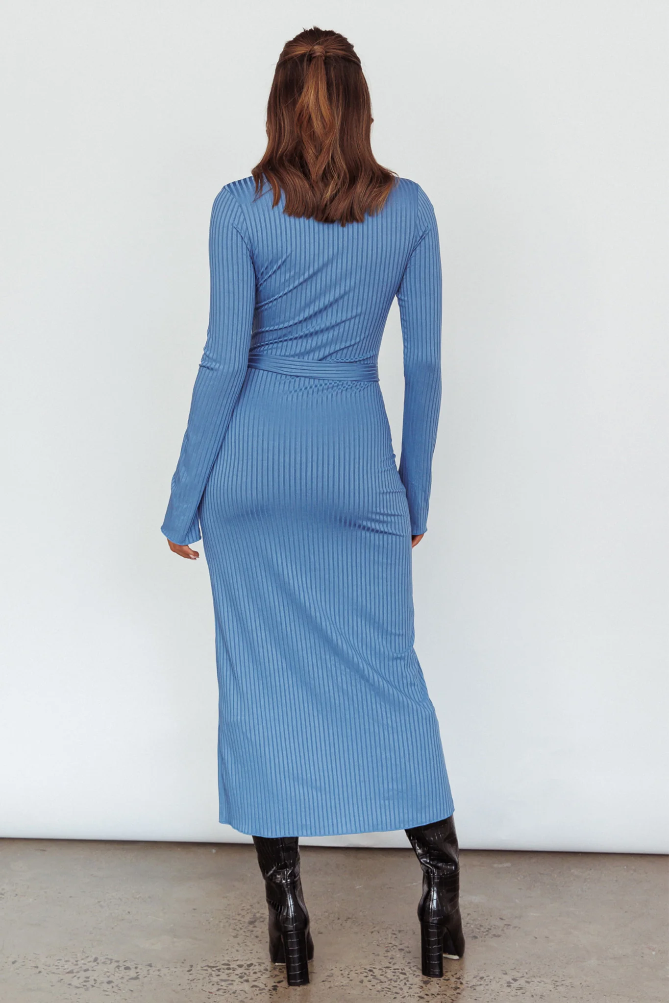 Eastcoast Collared Placket Midi Dress Blue - Image 2