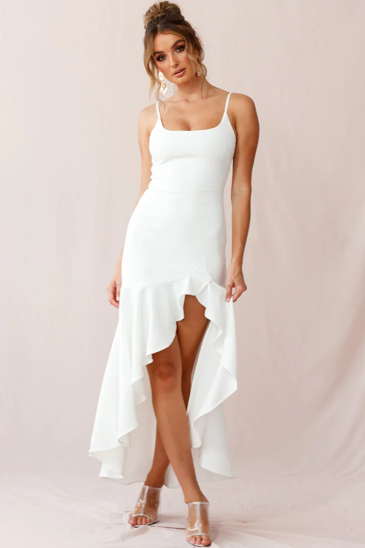 Emoji Asymmetrical Hemline Dress White - Image 10