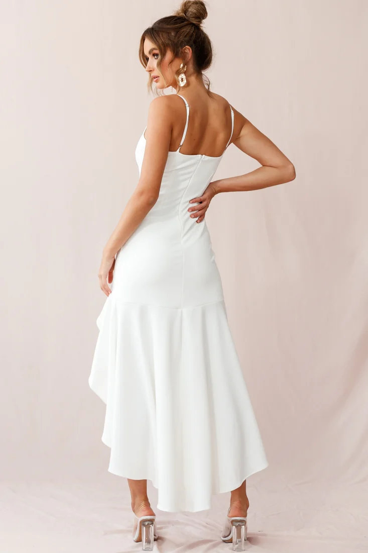 Emoji Asymmetrical Hemline Dress White - Image 11