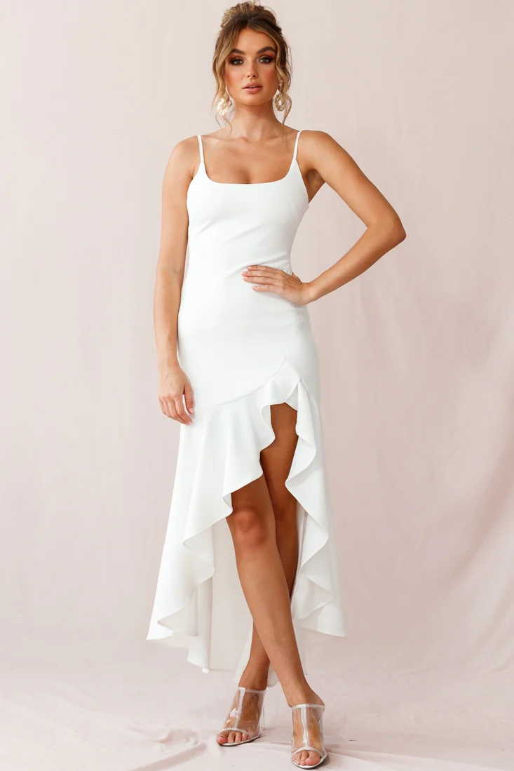 Emoji Asymmetrical Hemline Dress White - Image 13
