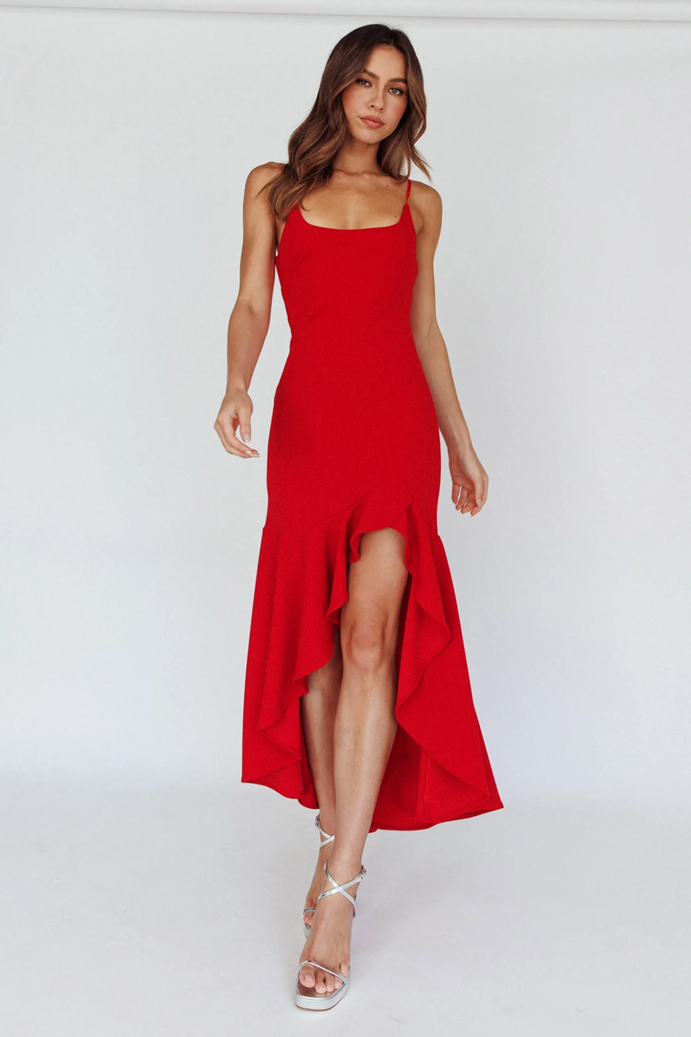 Emoji Asymmetrical Hemline Dress Red - Image 5