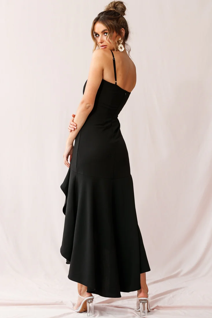 Emoji Asymmetrical Hemline Dress Black - Image 4