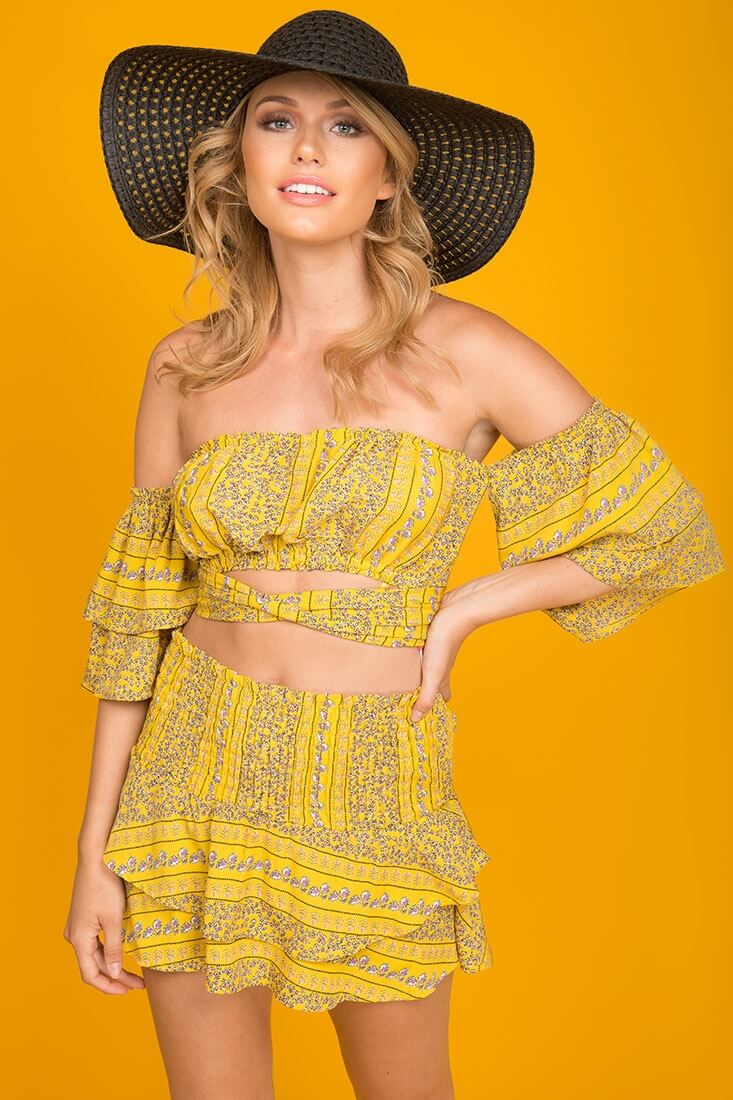 Emory Floral Print Top Yellow - Image 2