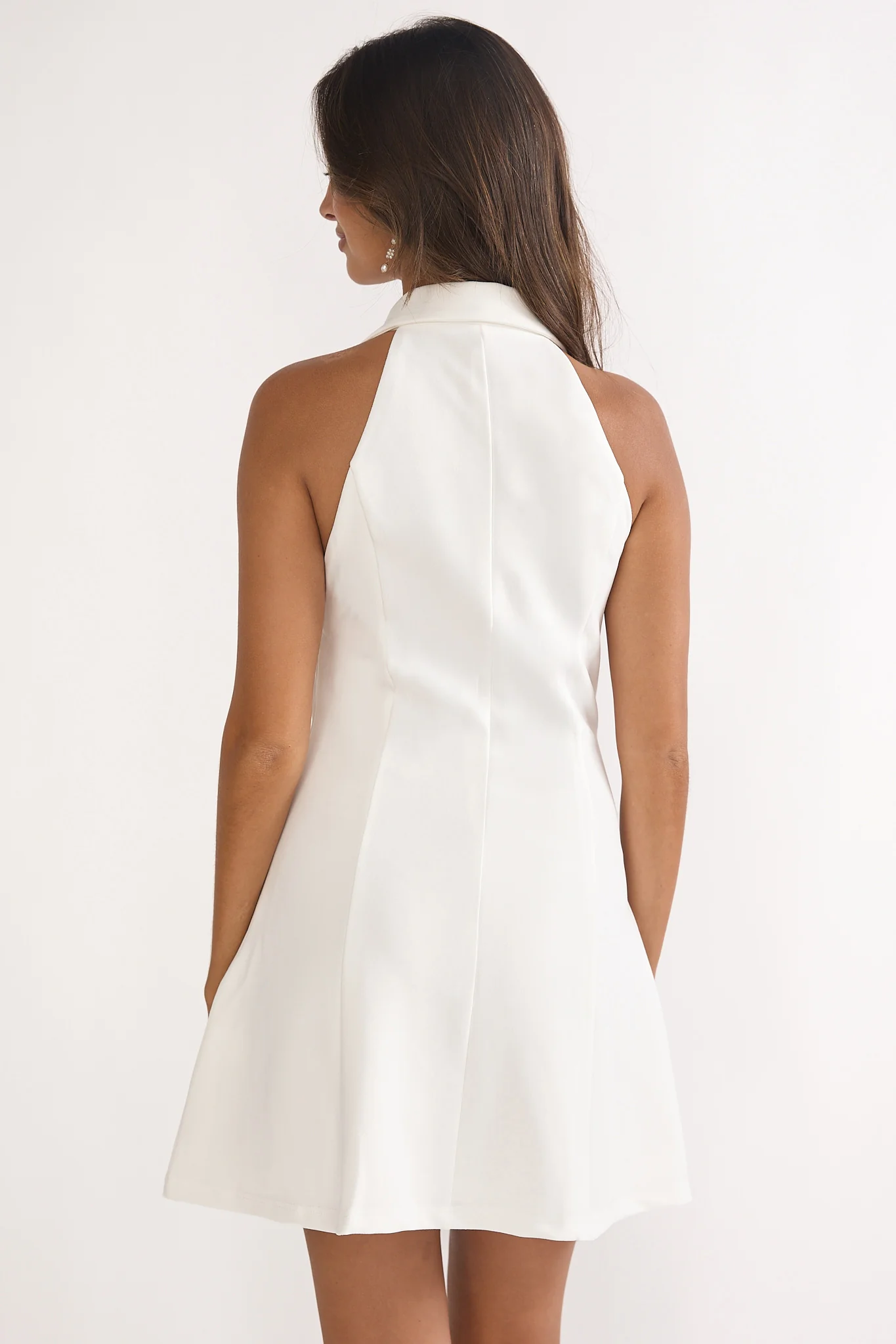 Esmarie Collared Mini Dress White - Image 2