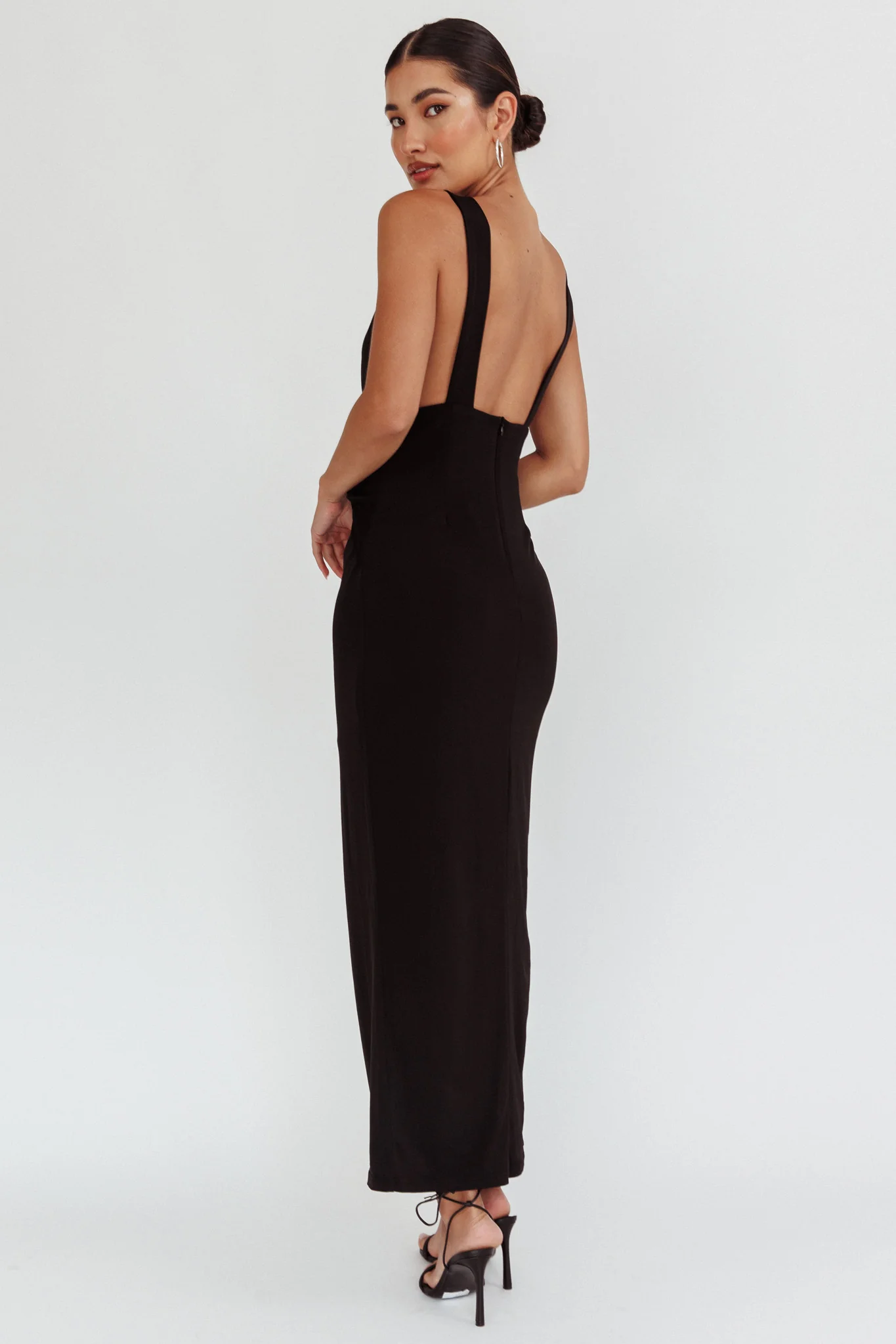 Eternal Waist Twist Split Dress Black - Image 2