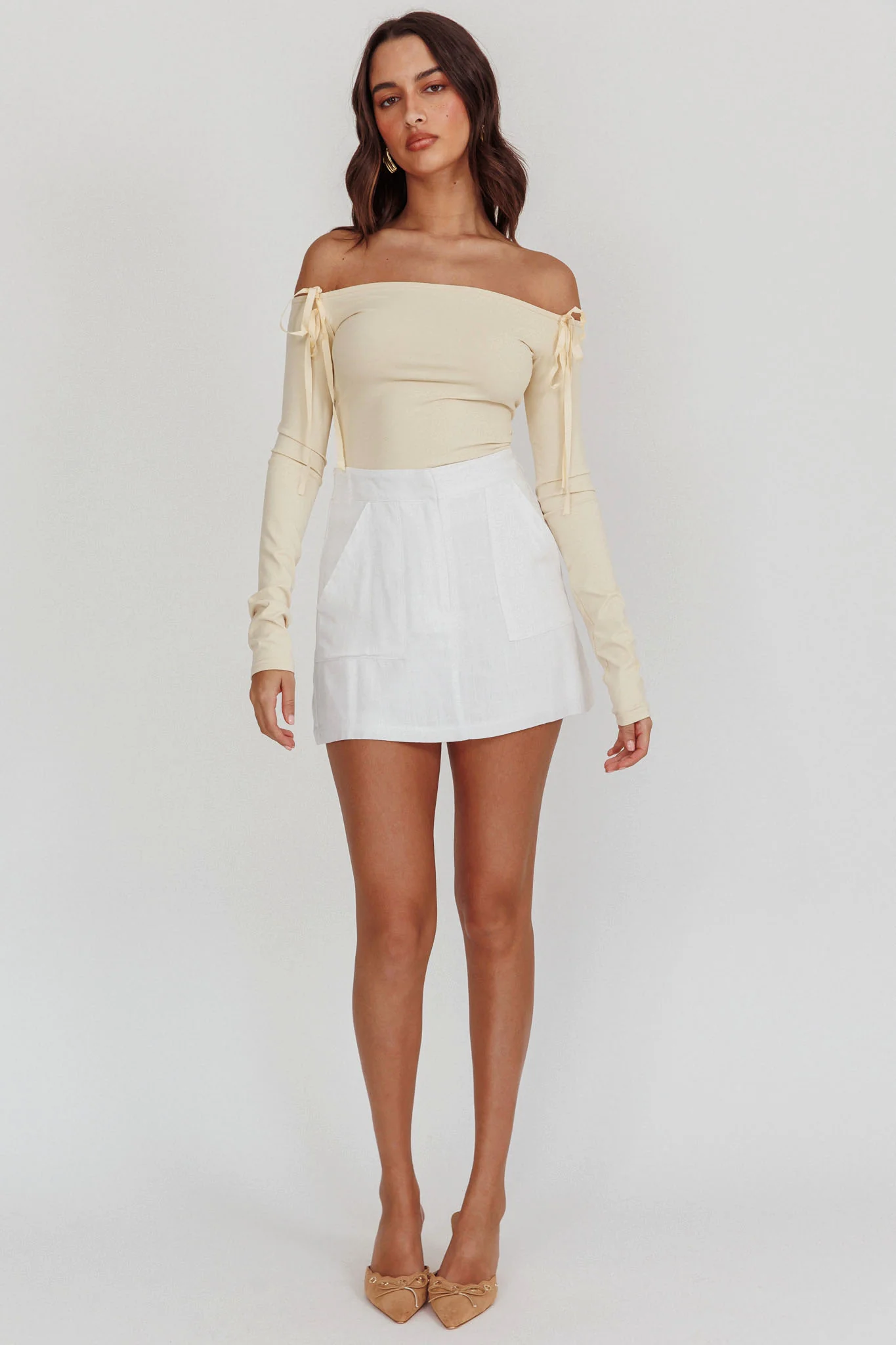 Euphoria Linen Skort White - Image 4
