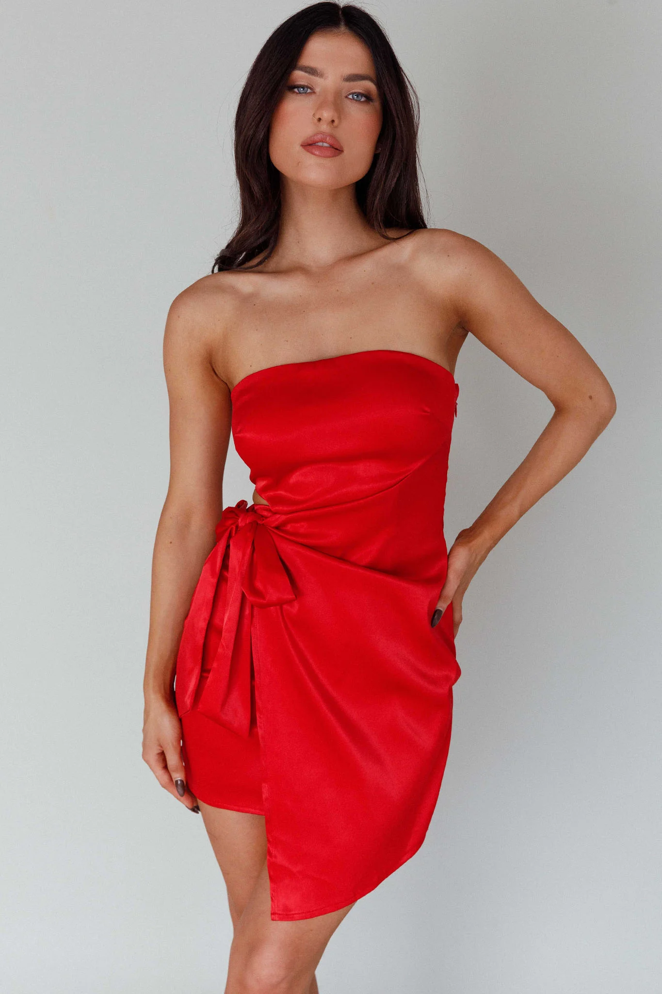 Eyes For You Waist Tie Mini Dress Red - Image 6