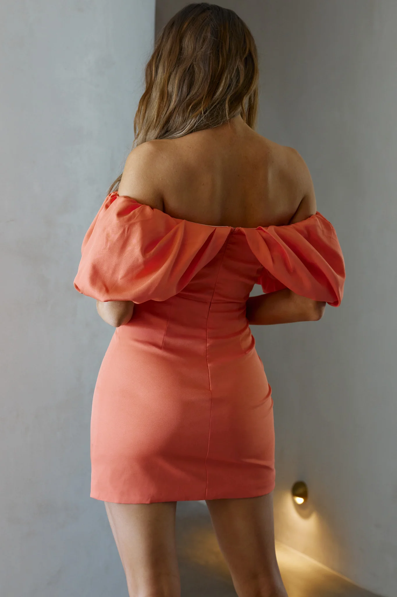 Faraday Off-Shoulder Mini Dress Sunkist - Image 2