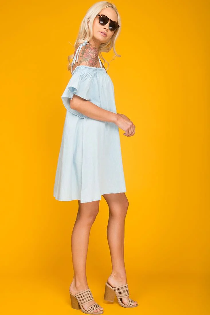 Farrah Loose Summer Dress Light Blue - Image 4