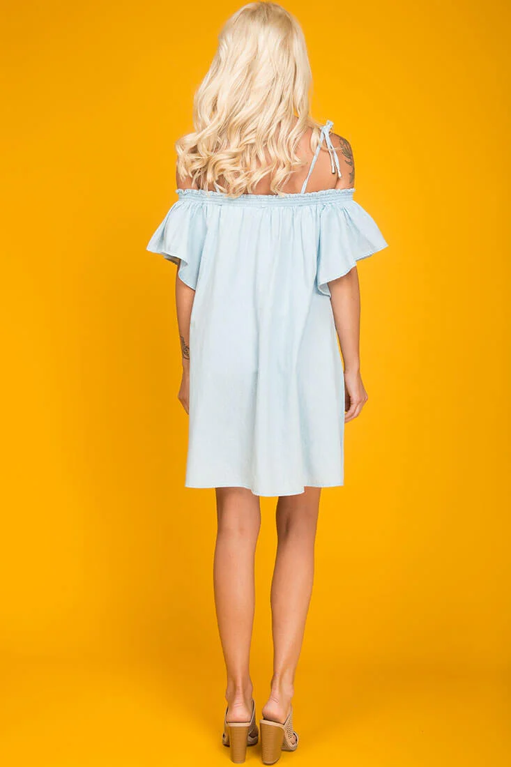 Farrah Loose Summer Dress Light Blue - Image 5