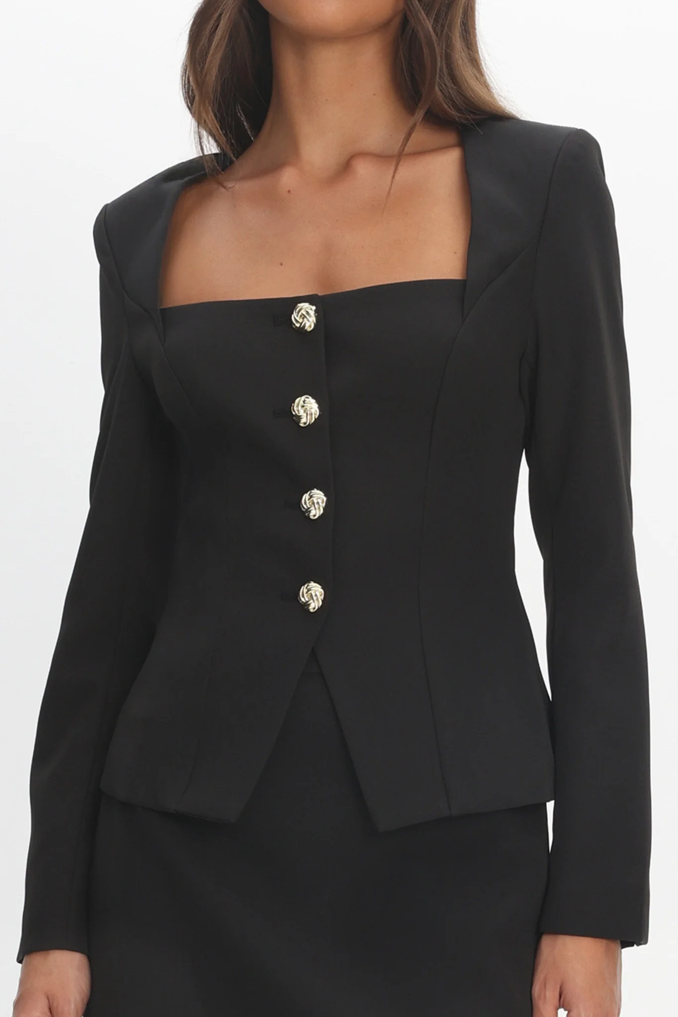 Fellie Button Front Top Black - Image 4