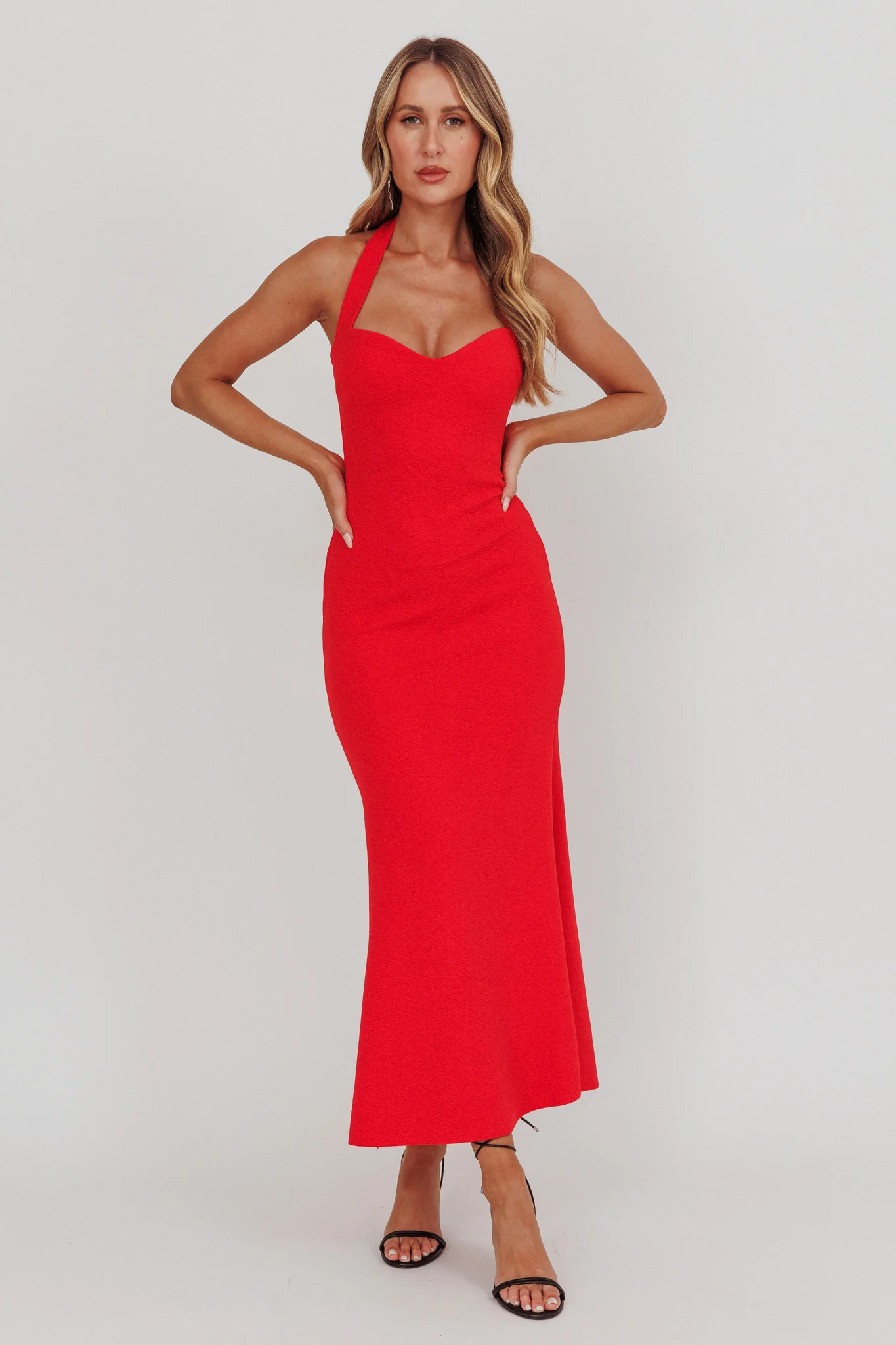 Fire Of Stars Halterneck Maxi Dress Red - Image 4