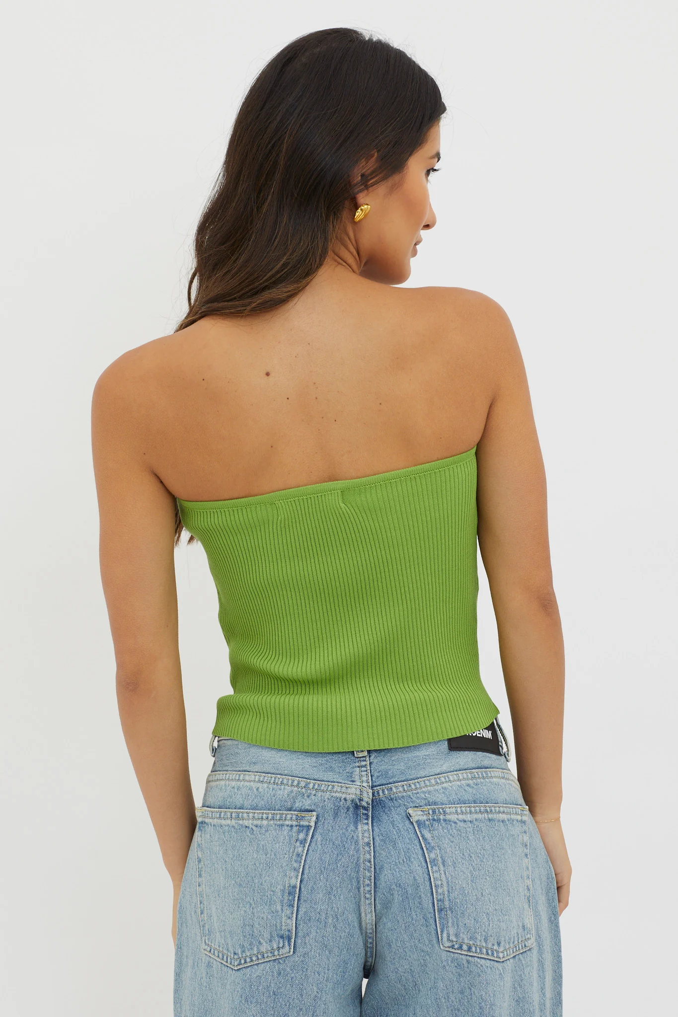 Flora Strapless Knit Top Green - Image 2