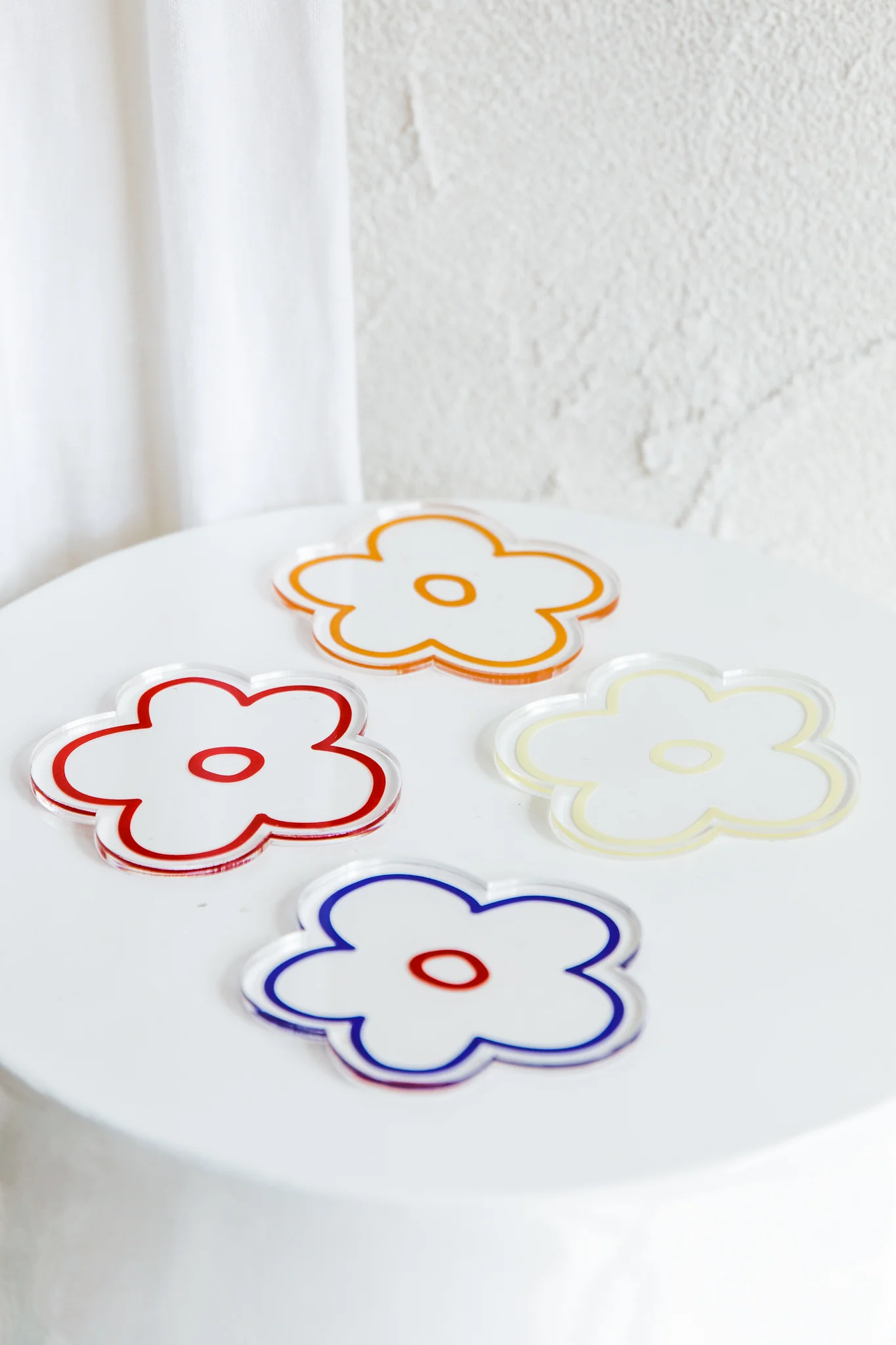 Flower Feeling 4pc Acrylic Coaster Set - Image 3